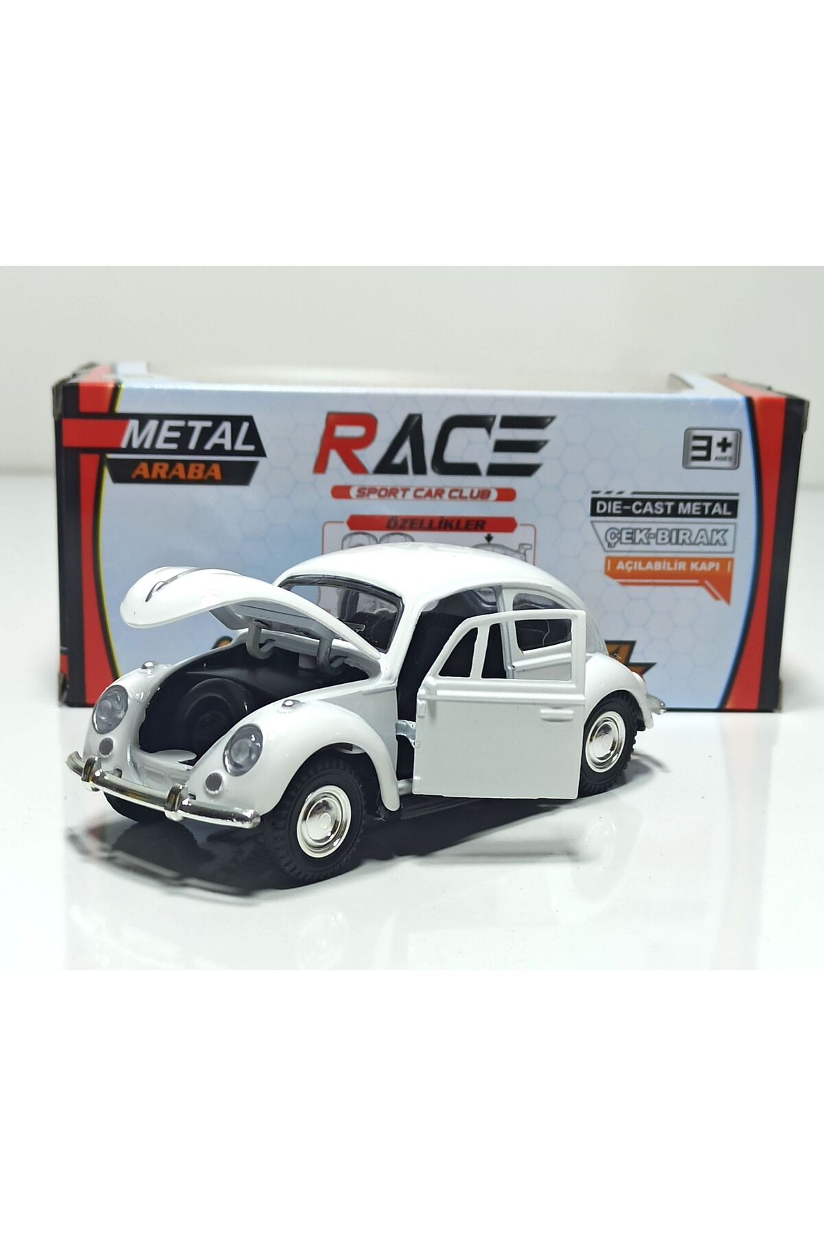 مدل خودرو 1:36 VOLKSWAGEN BEETLE سفید فلزی کشیدن و رها کردن اورجینال Motor Max