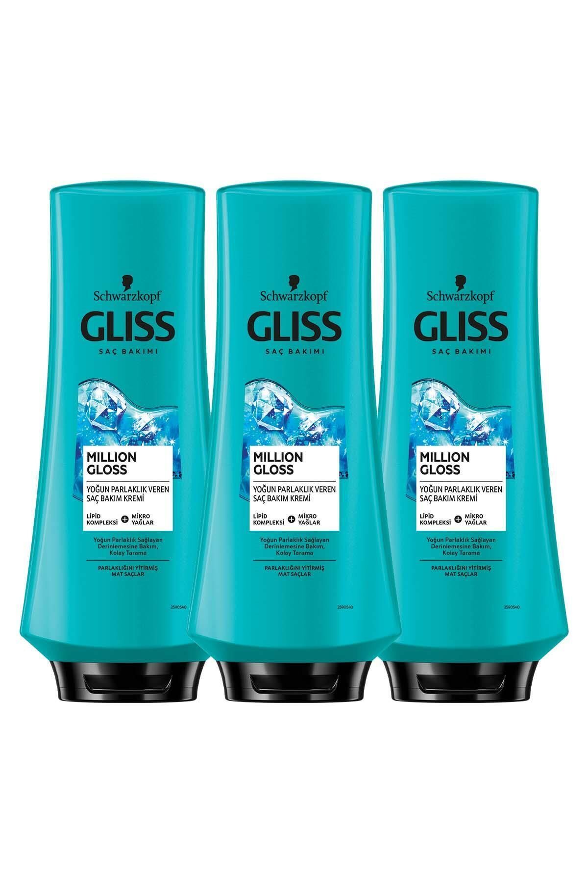 Gliss کرم موی براق و شفاف با حجم 360 میلی لیتر 3 تکه میلیون گلاس اینتنسیو