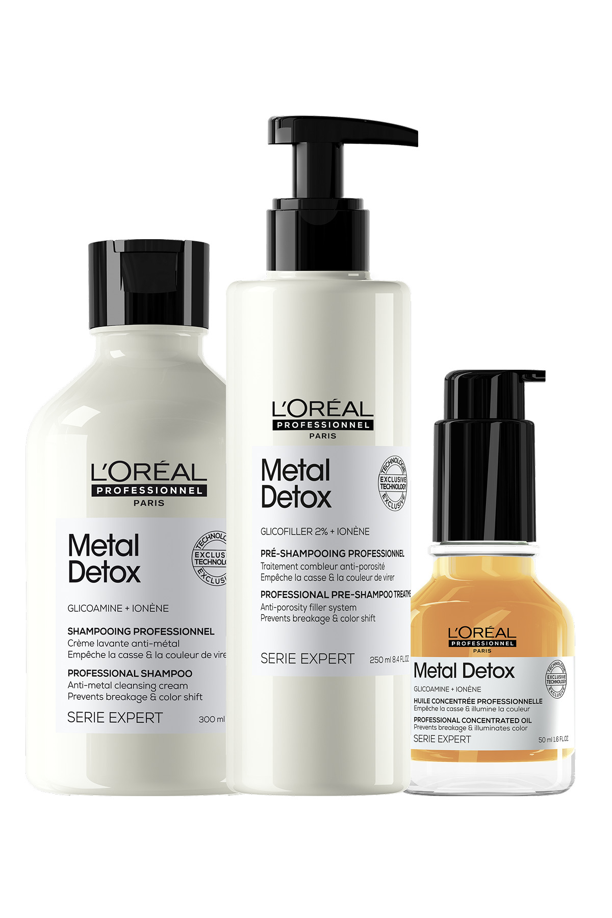 ست مراقبت مو زنانه تصفیه سه مرحله و مجموعه محافظ برای موهای فرسوده L'oreal Professionnel