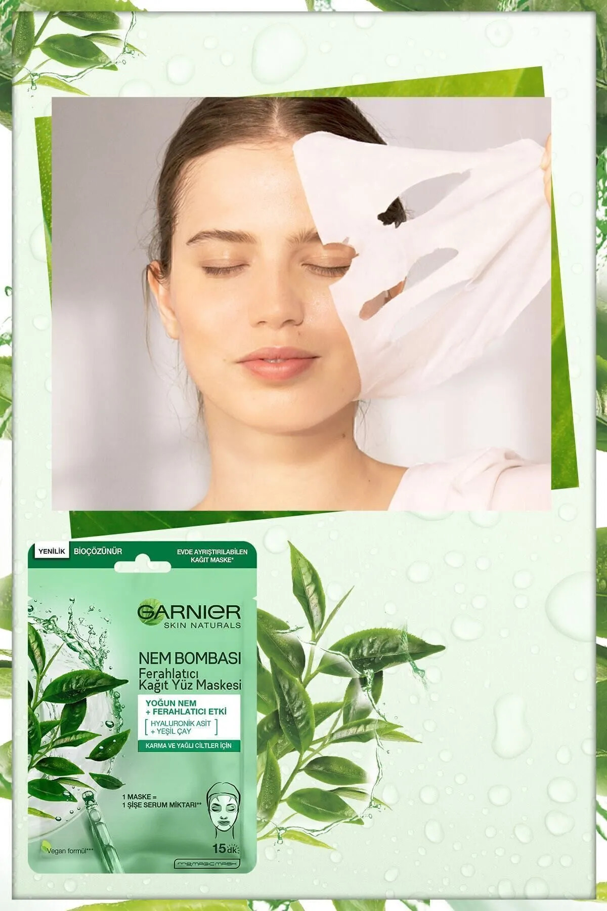 Garnier ماسک کاغذی تازه‌کننده مرطوب‌کننده 28 گرم