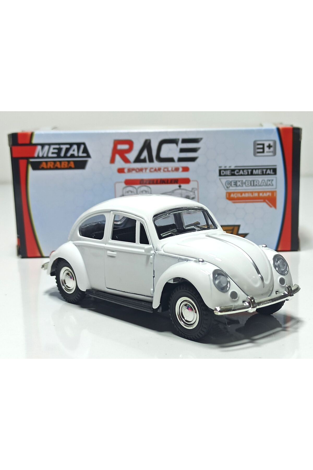مدل خودرو 1:36 VOLKSWAGEN BEETLE سفید فلزی کشیدن و رها کردن اورجینال Motor Max