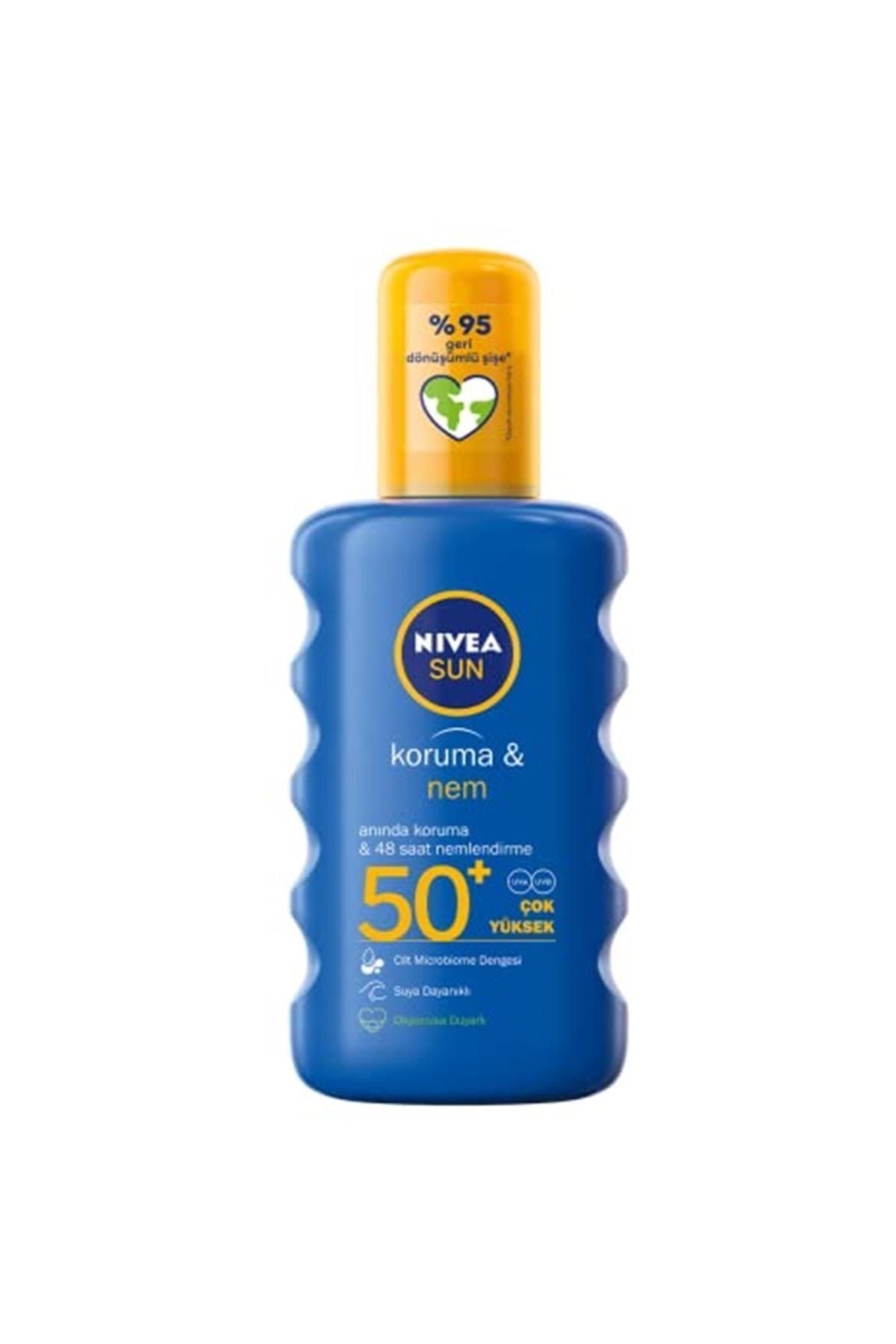 NIVEA ضدآفتاب SPF 50+ محافظت و مرطوب کننده اسپری ضدآفتاب 200 میلی لیتر، کرم ضدآفتاب مرطوب کننده مقاوم در برابر آب