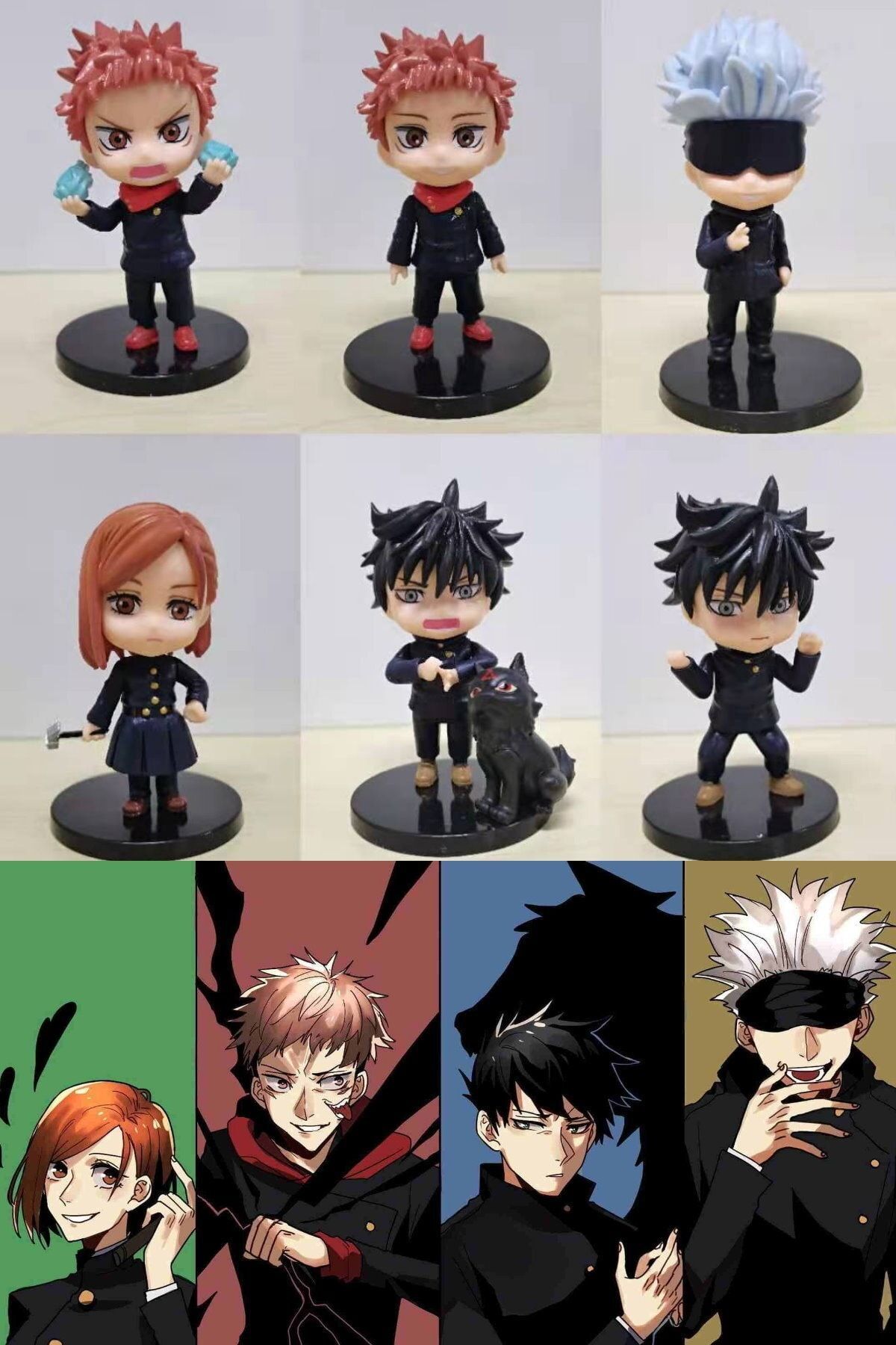 فیگور مجموعه 6 تایی انیمه شخصیتی JUJUTSU KAISEN NARUTO CHARACTER SERIES PIECES FIGUR GIFT DECOR کلکسیونی از ترکیه Utelips