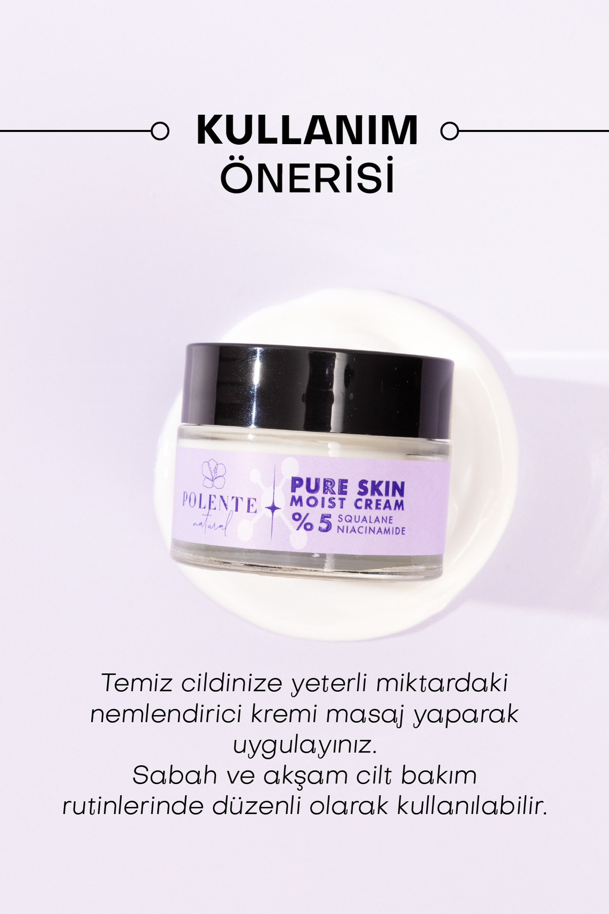 کرم مرطوب کننده صورت با 5% نیاسینامید و حجم 50 میلی لیتر Polente Natural