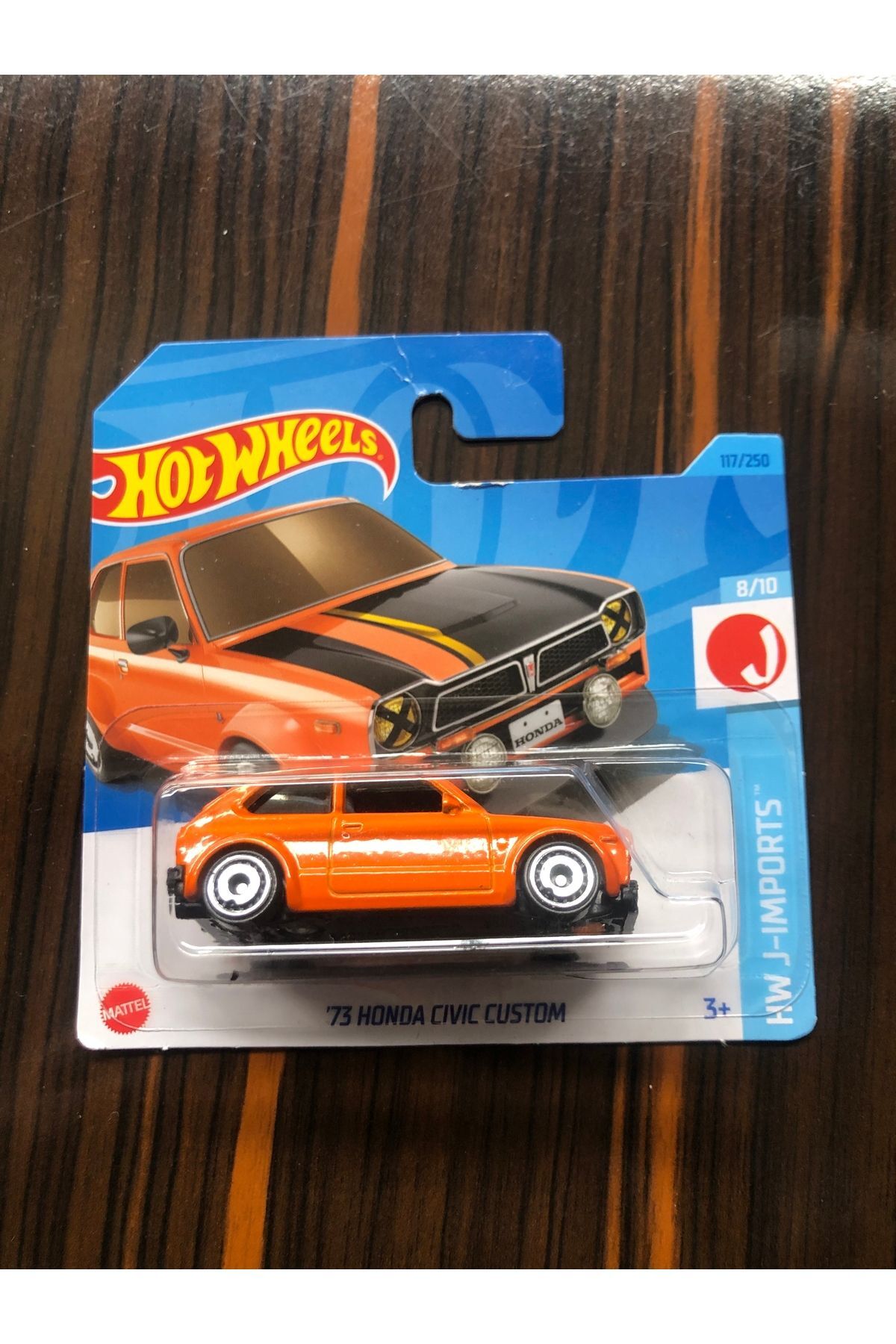 ماشین اسباب بازی HONDA CIVIC CUSTOM نادر است که مجموعه رنگ نارنجی یافت می شود هات ویلز اورجینال HOT WHEELS