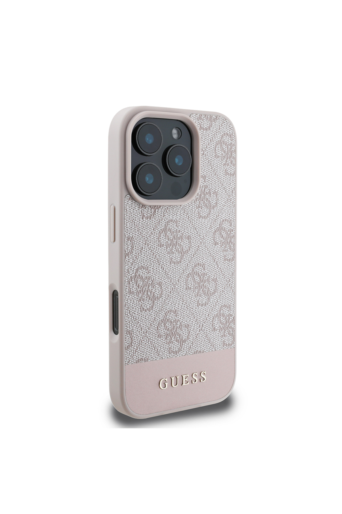 کاور و قاب روکش چرمی PU IPHONE 16 PRO CASE GUESS دارای مجوز با طرح لوگوی راه صورتی اورجینال Guess