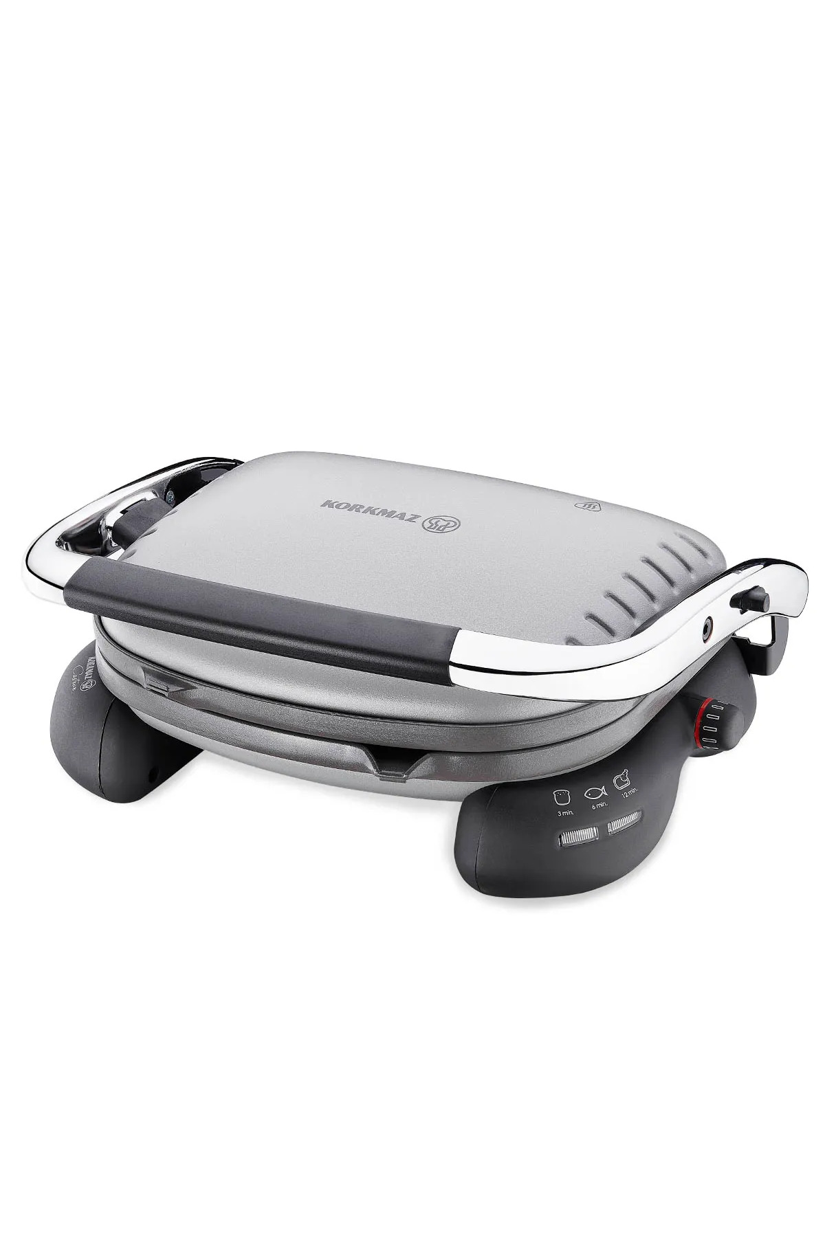 دستگاه ساندویچ و تست توستر CASTRON GRAY CHROME A324 08 اورجینال KORKMAZ