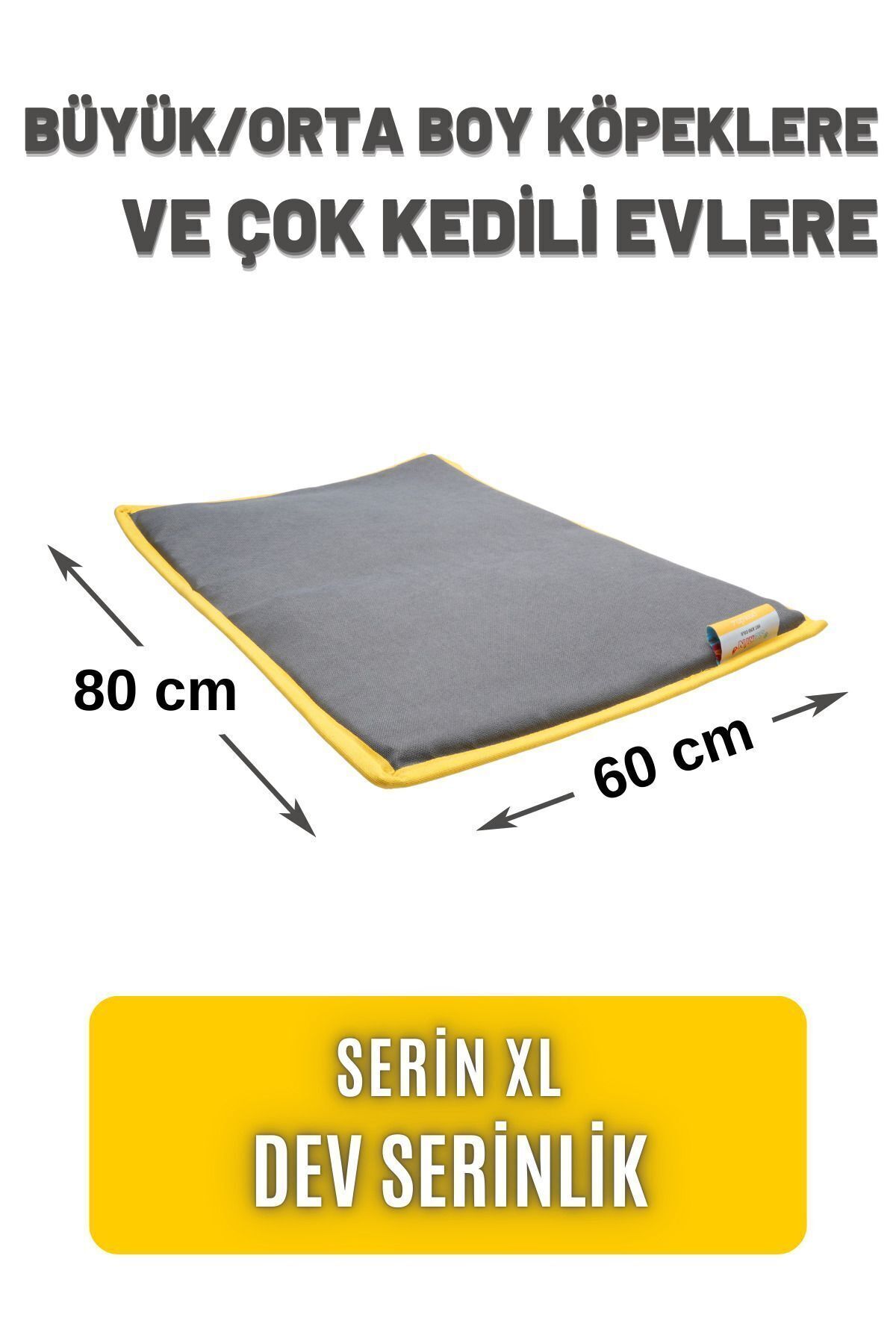 تشک خواب گربه و سگ پاوداز Pawdaz Serin XL، ۸۰×۶۰ سانتی‌متر، چهارفصل خاکستری