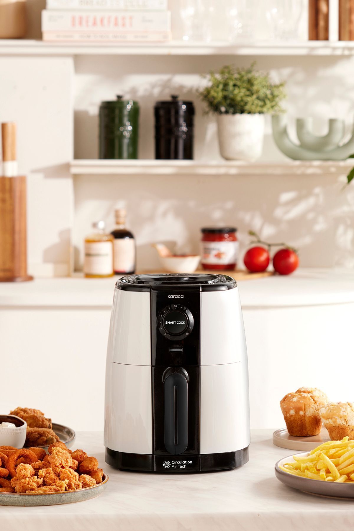 سرخ کن کرم AIRFRYER COMPACT SMART COOK با تایمر تا 60 دقیقه برای 2 نفر اورجینال Karaca
