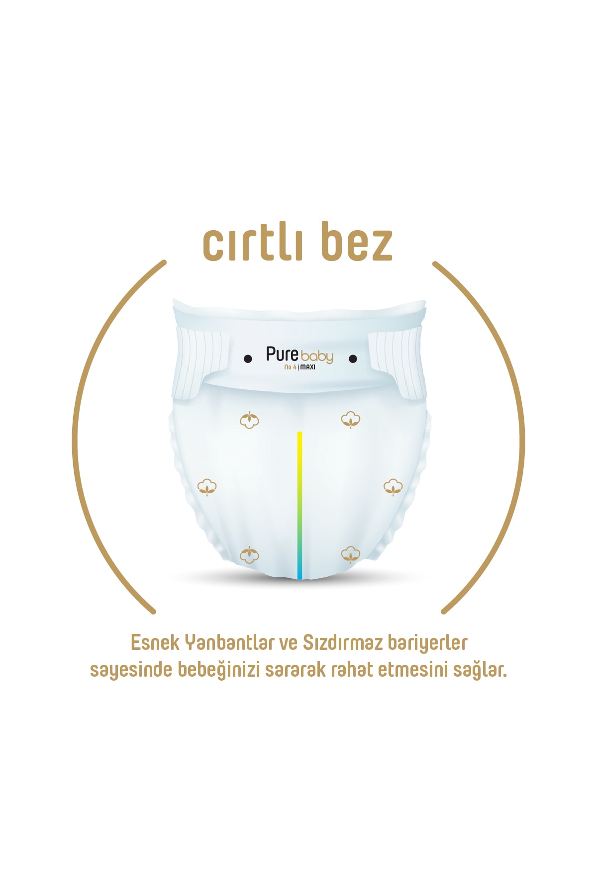 پوشک بچه پارچه مخملی پنبه ای ارگانیک 3 بسته اندازه میدی 168 اورجینال Pure Baby