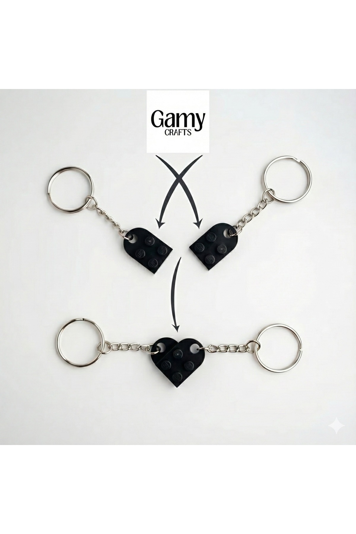 جلیقه کلید هدیه ولنتاین جاکلیدی 2 جفت دونفره HEART. Gamy Crafts