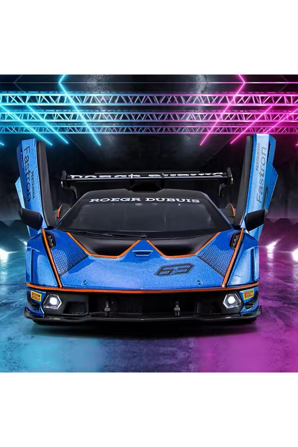 مدل خودرو 1:24 SCALE LAMBORGHINI ESSENZA SCV12 DIECAST MODEL CAR BLUE اورجینال scntoys