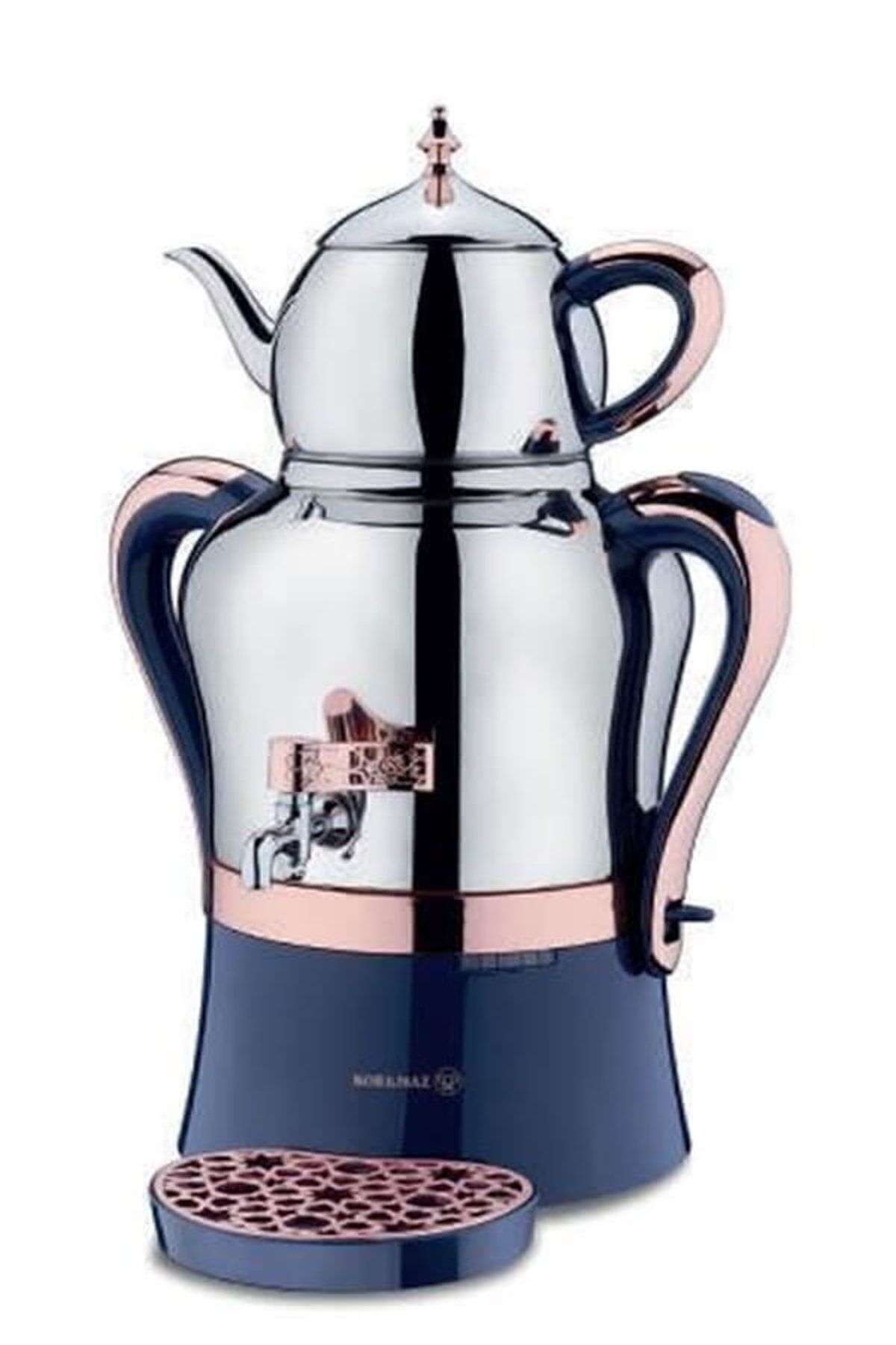 چای ساز DYNASTY AZURA INOX ROSEGOLD SAMAVAR A843 01 اورجینال KORKMAZ
