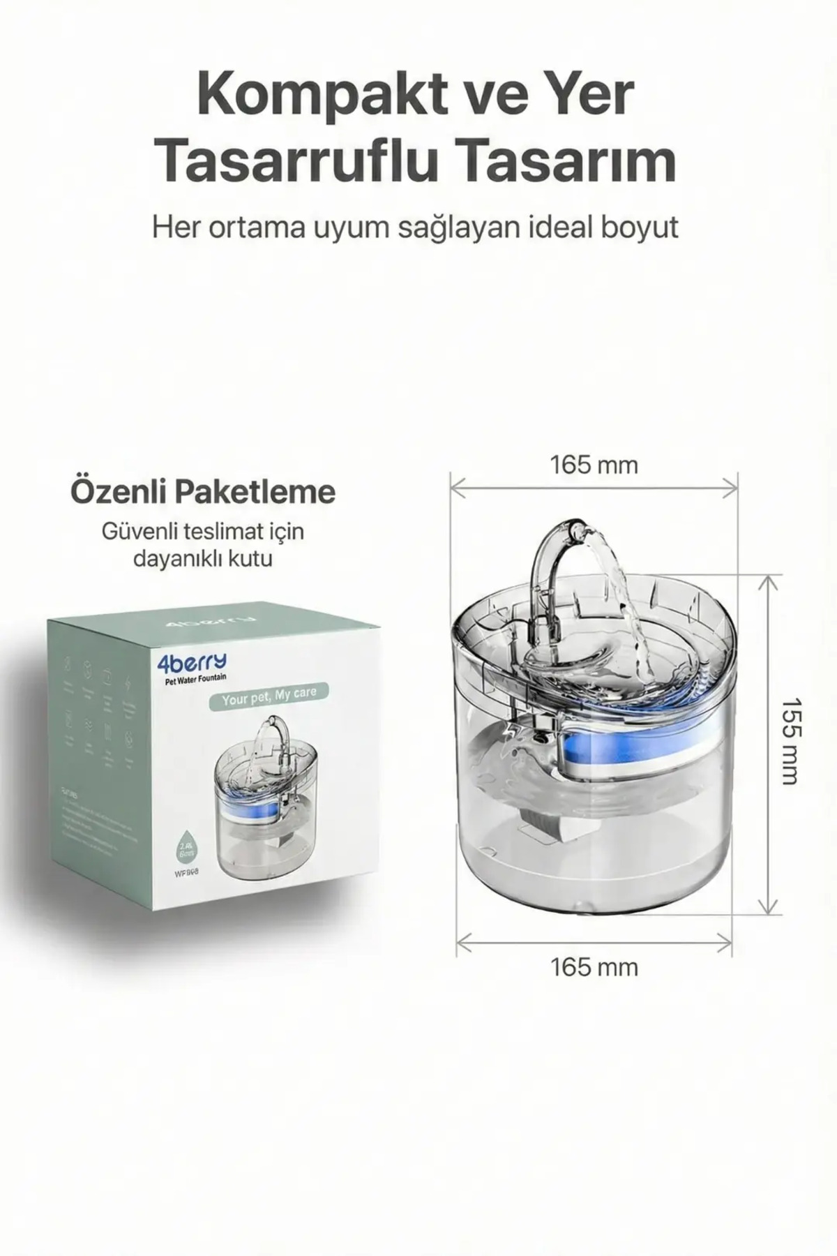 آبخوری فواره‌ای خودکار حیوانات خانگی وکسجن VEXGEN WF060، ظرفیت ۲ لیتر، پمپ کم‌صدا