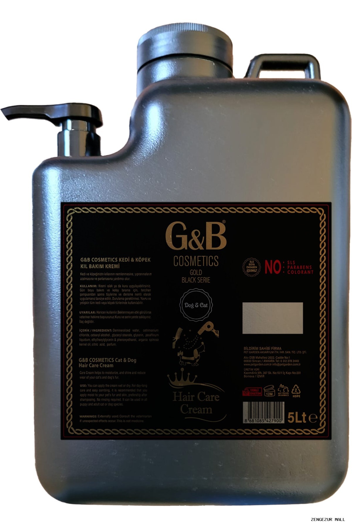 کرم مراقبت از موی حیوانات خانگی جی‌بی پت Gb Pet (163401)، ۵ لیتر