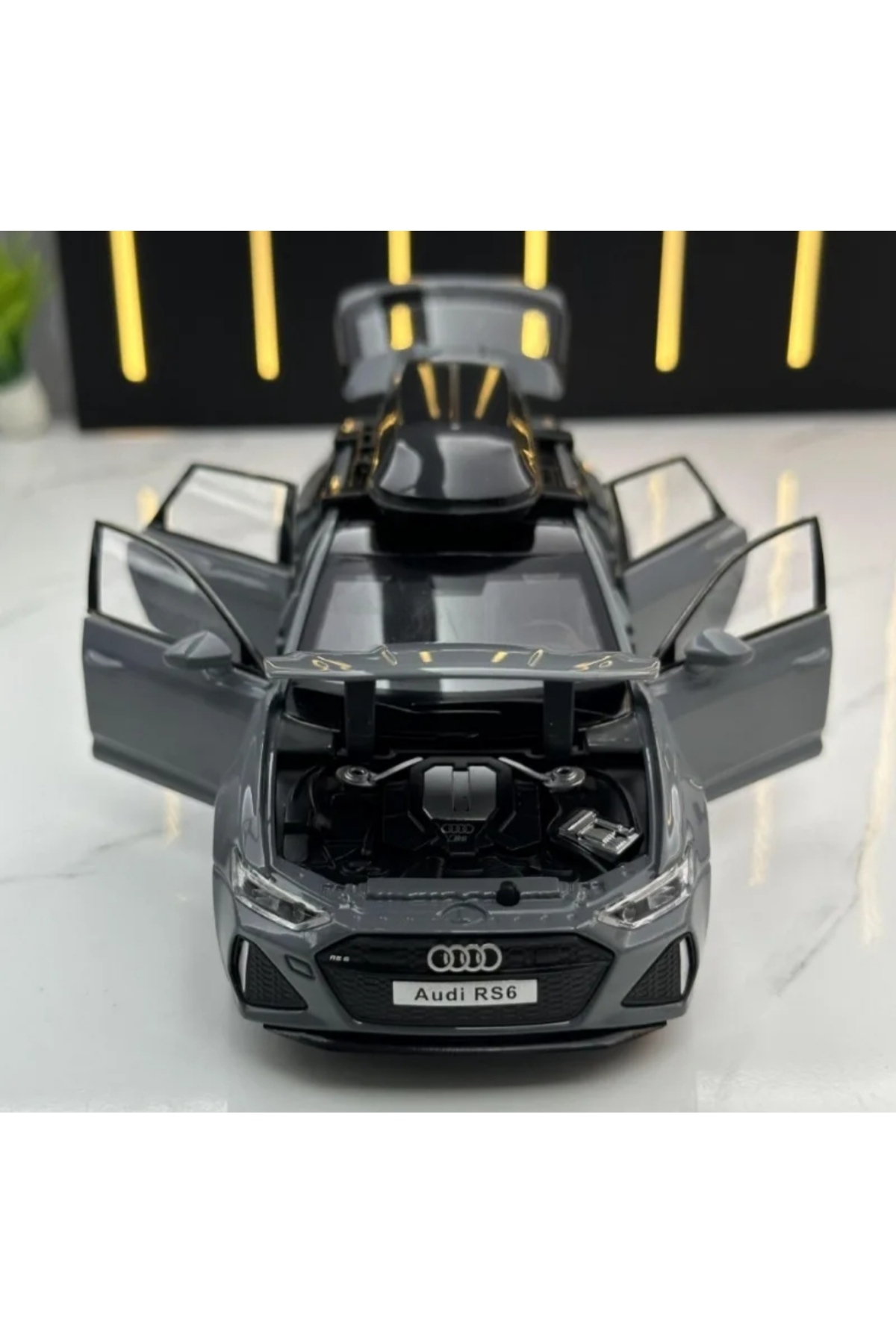 مدل خودرو مجموعه صدا و نور AUDI RS6 AVANT WITH ROOF RACK 1:32 DIECAST METAL MODEL CAR اورجینال Jutenya
