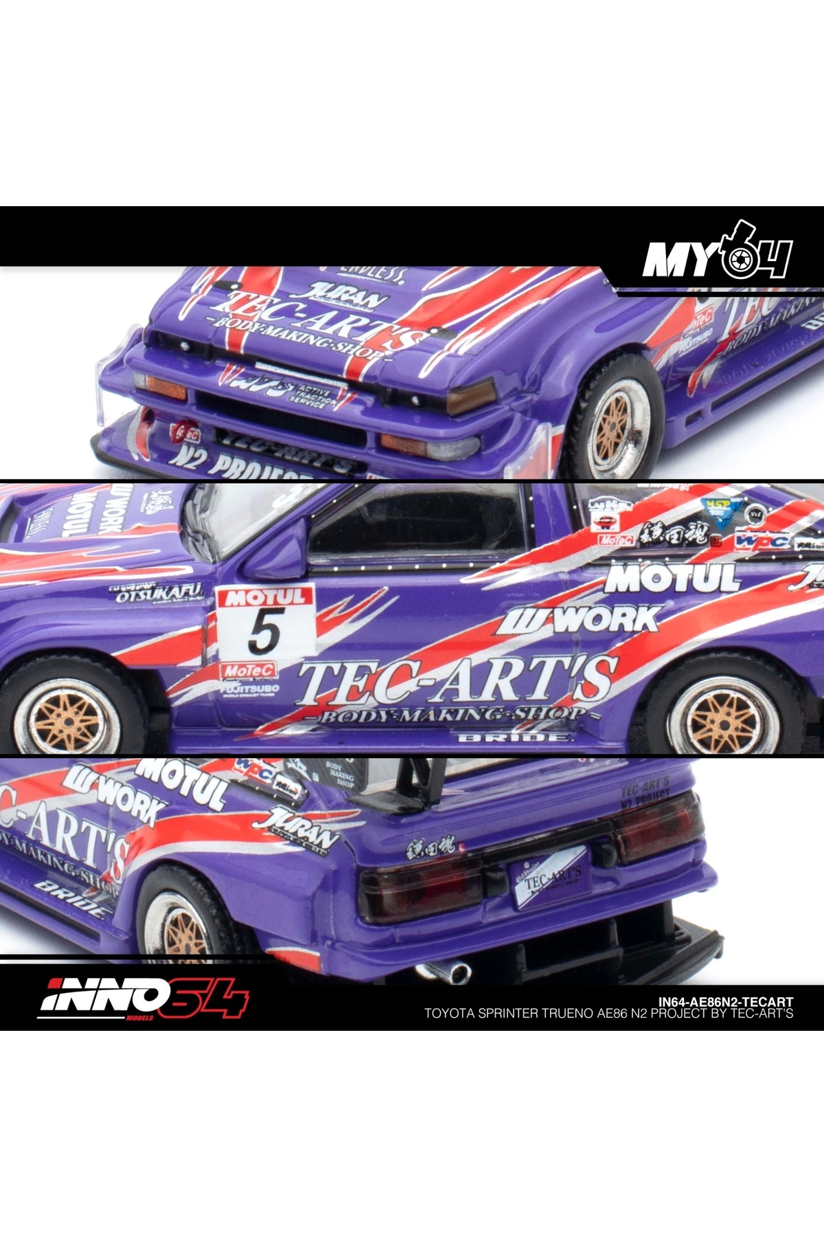 مدل خودرو پروژه INNO 1 64 TOYOTA SPRINTER TRUENO AE86 N2 توسط TEC ART'S اورجینال Inno 64 Models