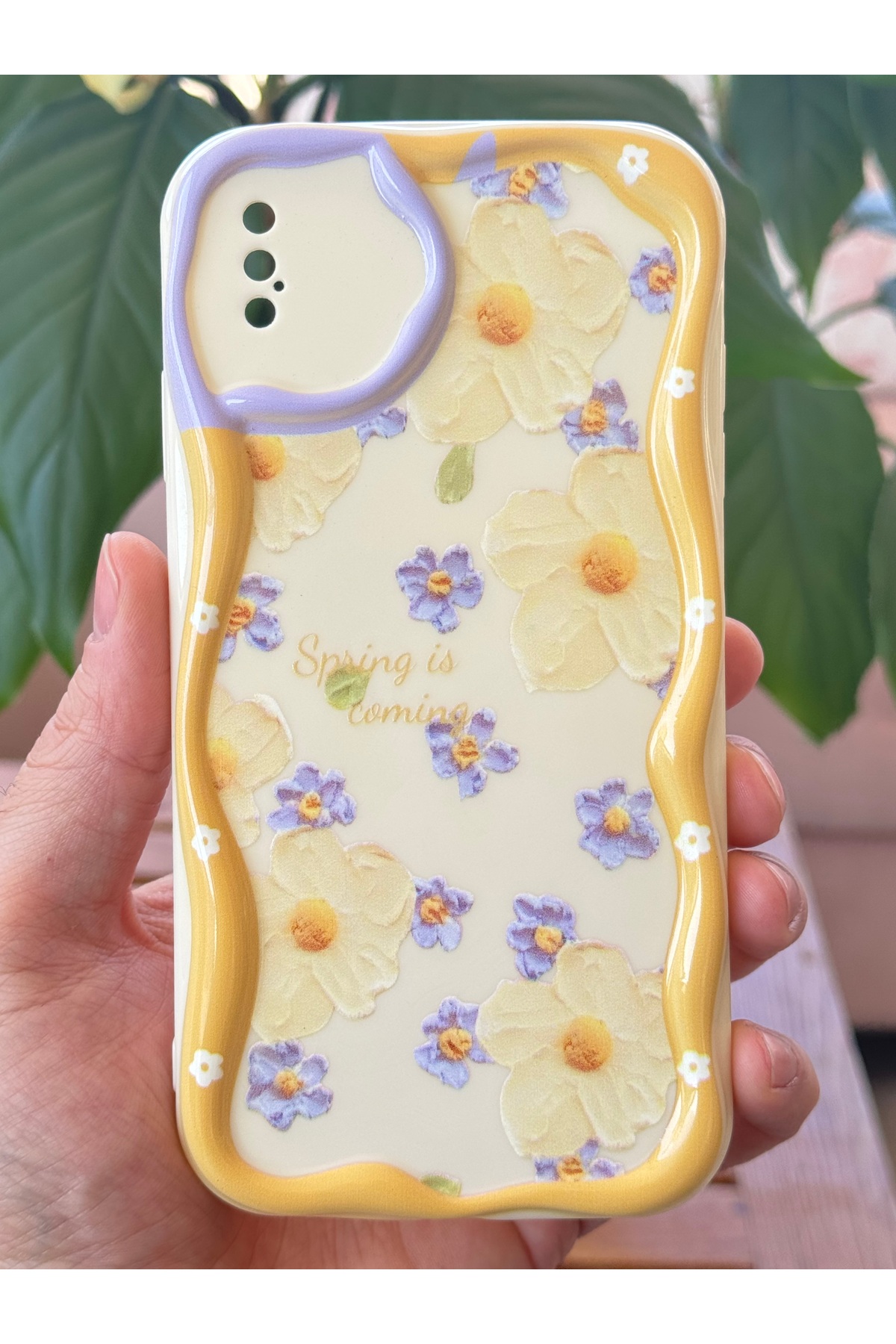 کاور و قاب محافظ دوربین طرح دار APPLE IPHONE XS MAX پوشش سیلیکونی رنگی گل دیزی فیبکس Fibaks
