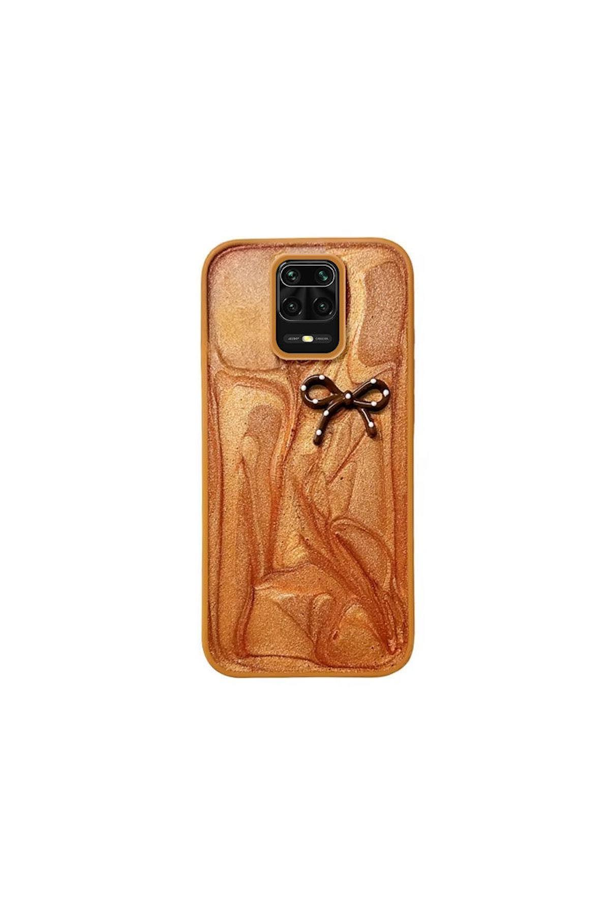 کاور و قاب محافظ شیائومی REDMI NOTE 9 PRO سازگار با سیلیکونی فیونکا قهوه ای اورجینال Zebana