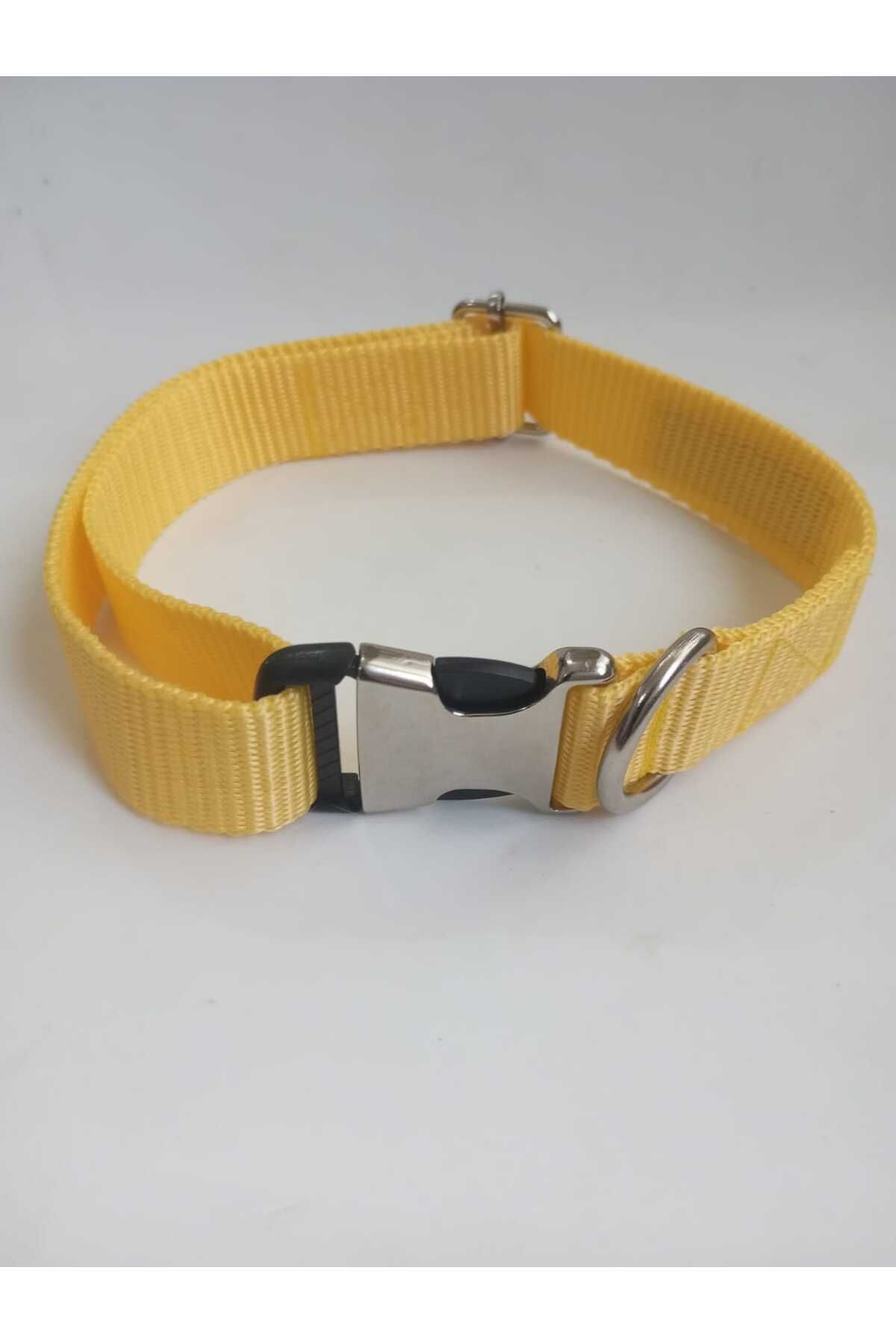 قلاده سگ افسار گردن سایز 45 60 XL YELLOW با دستگاه فلزی اورجینال Loyal Friend Store