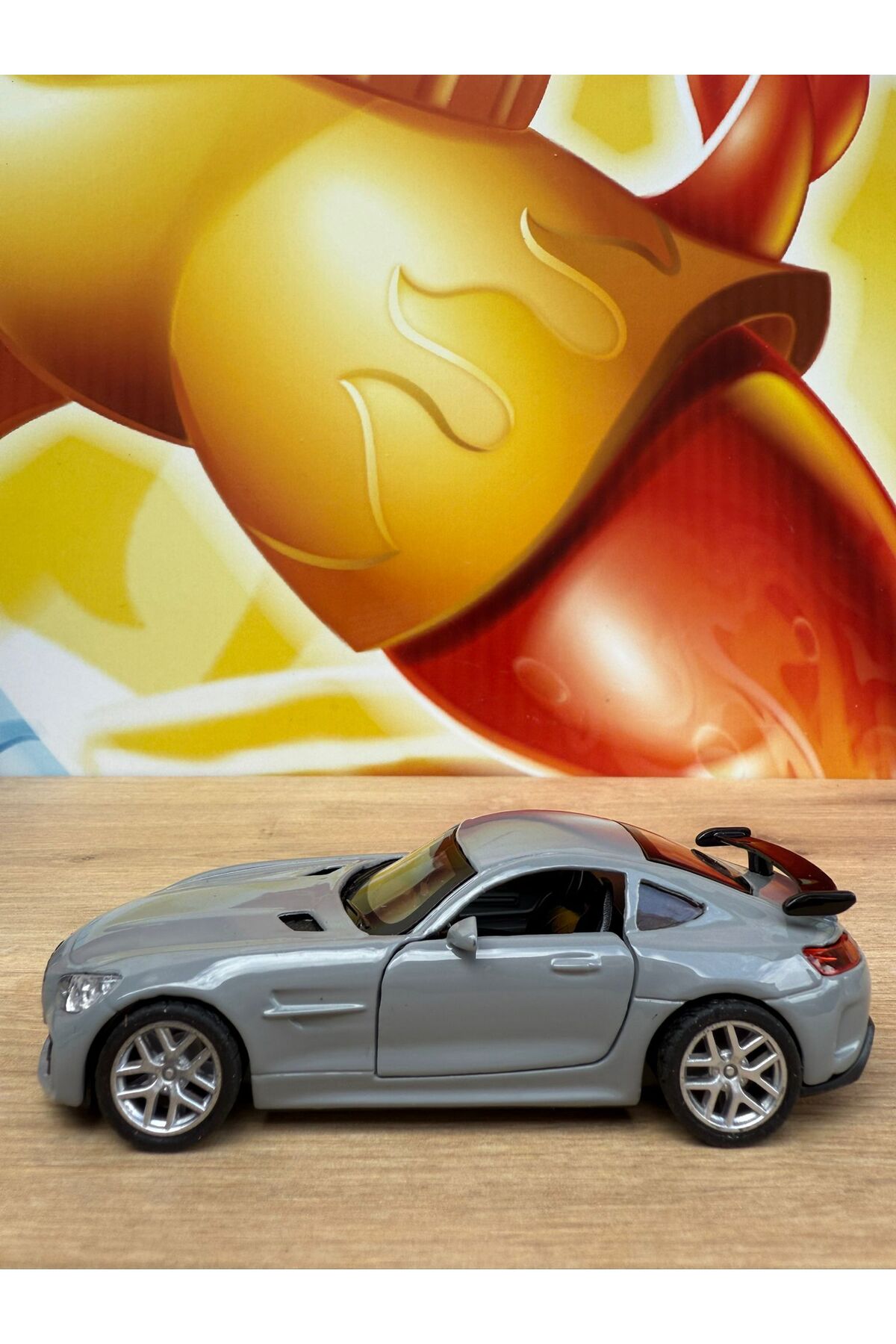 مدل خودرو MERCEDES AMG GTR COLLECTION METAL CAR 12CM ماشین لوکس خاکستری DIECAST اورجینال scntoys