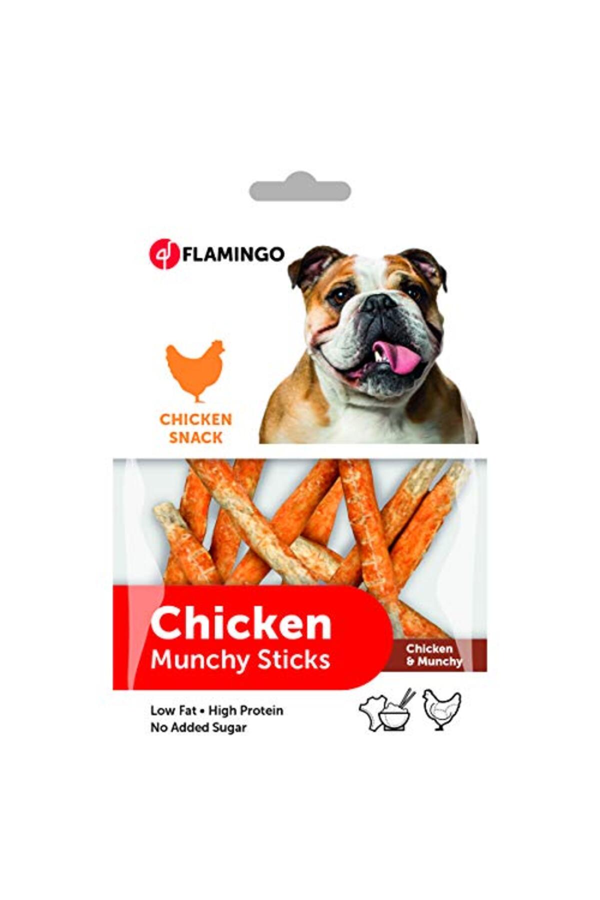 تشویقی سگ میله‌ای با گوشت مرغ، ۸۰ گرم، فلامینگو Flamingo Hapki Munchy