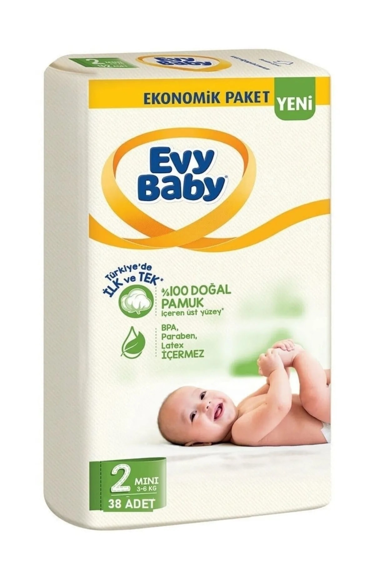 پوشک بچه سایز 2 مینی فرصت بسته 76 عددی جدید اورجینال Evy Baby