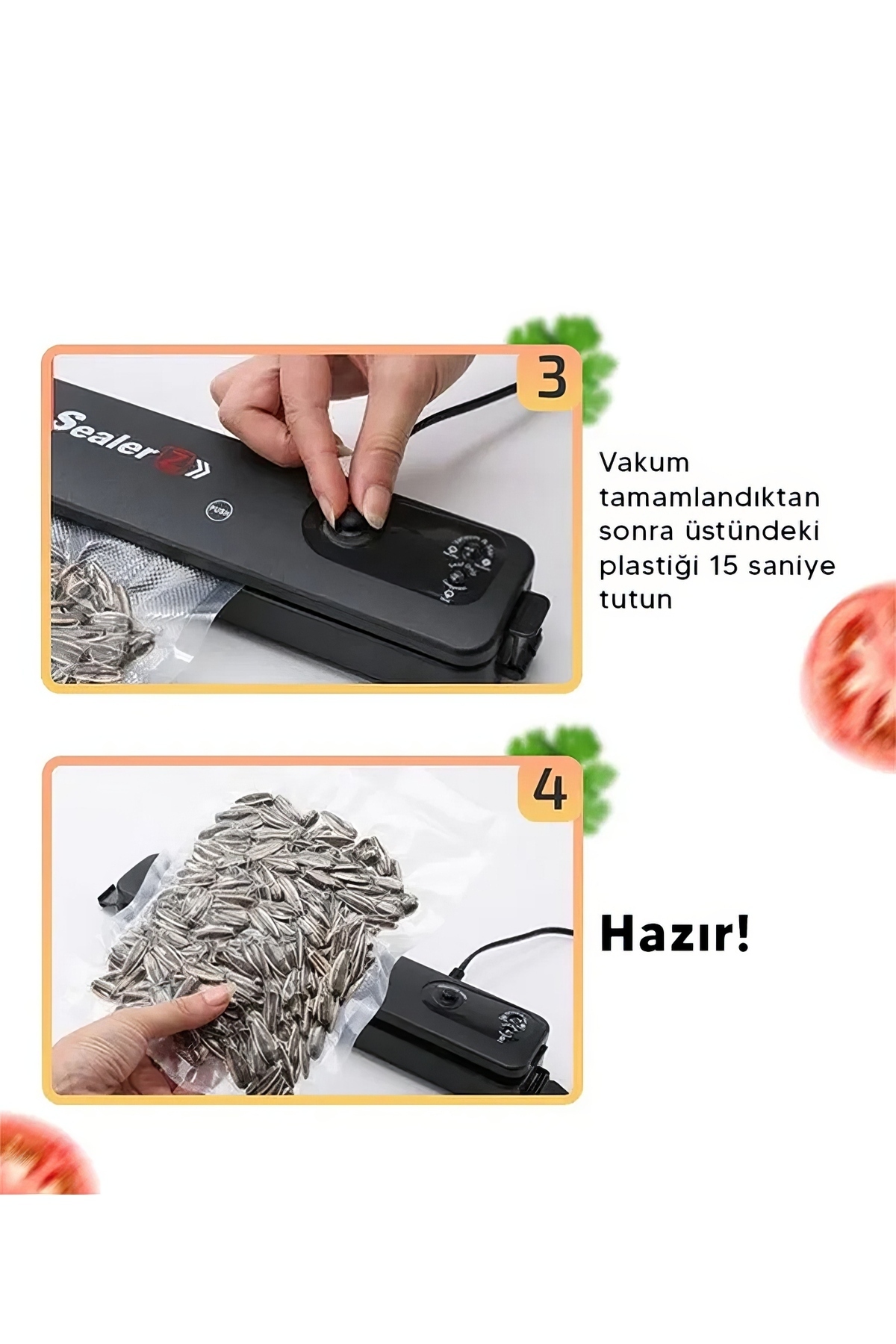 دستگاه وکیوم آب بندی غذا خانه و رستوران حفظ تازگی هدیه 10 کیسه اورجینال Vacuum Sealer