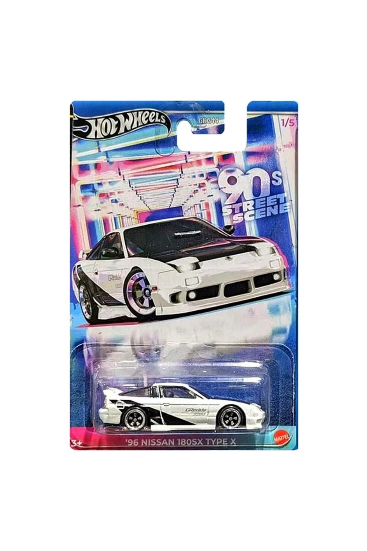 ماشین اسباب بازی اتومبیل های مضمون 90 صحنه خیابان '96 NISSAN 180SX TYPE X هات ویلز اورجینال HOT WHEELS