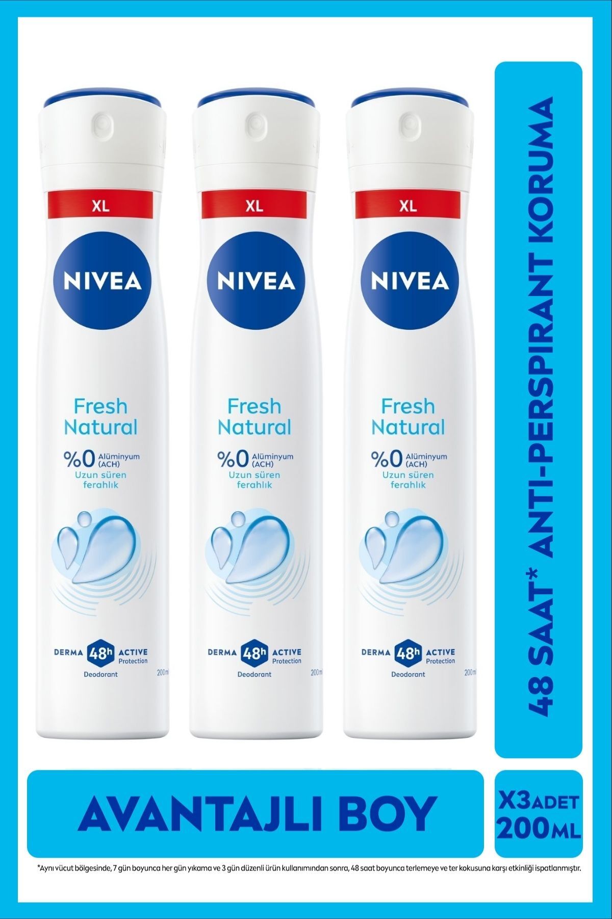 NIVEA اسپری ضد تعریق زنانه با بوی تازه و محافظت 48 ساعته در برابر بوی طبیعی عرق 200mlx3ادت