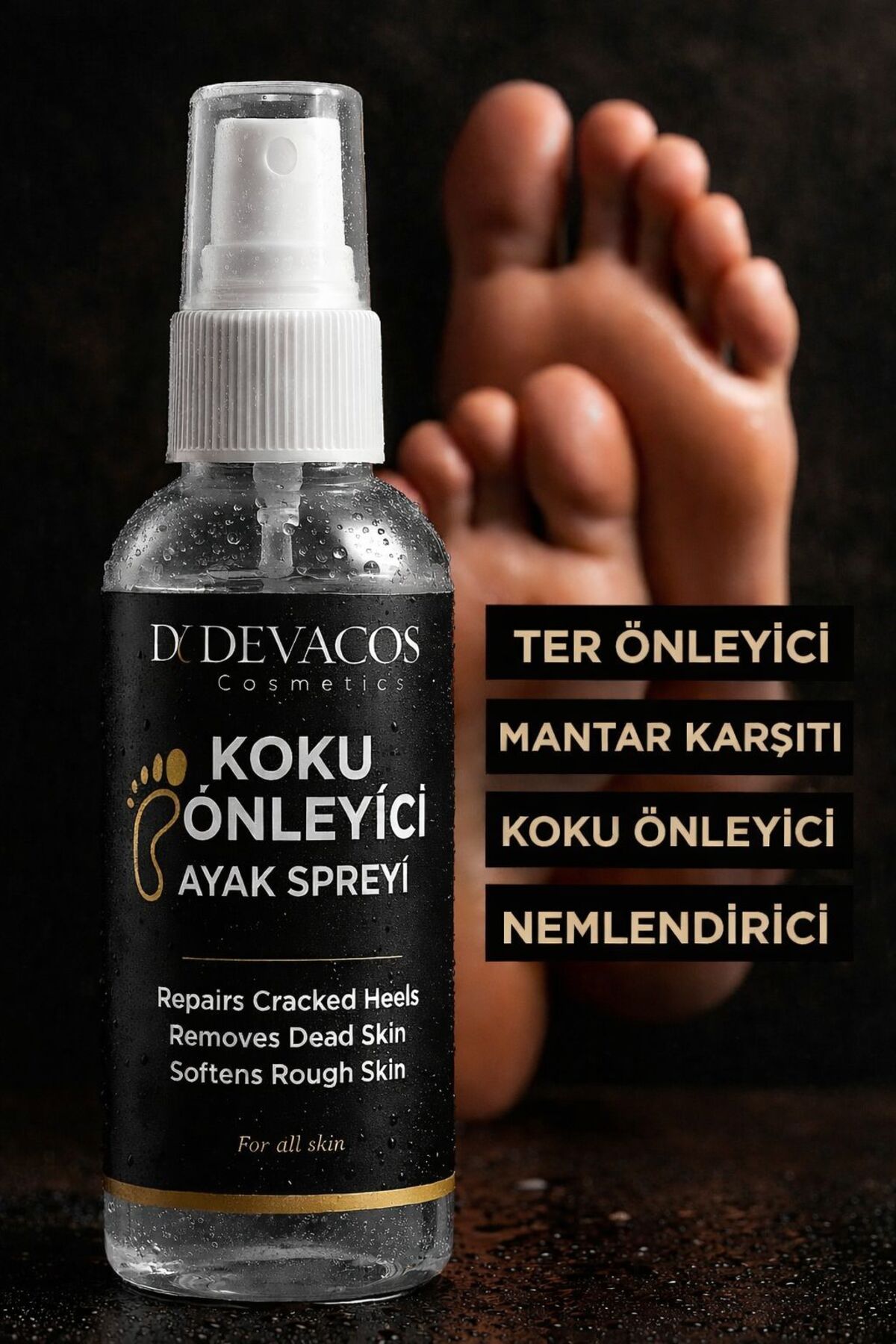 اسپری ضد بوی پا حجم 50 میلی لیتر برای جلوگیری از بوی پا و عرق DEVACOS