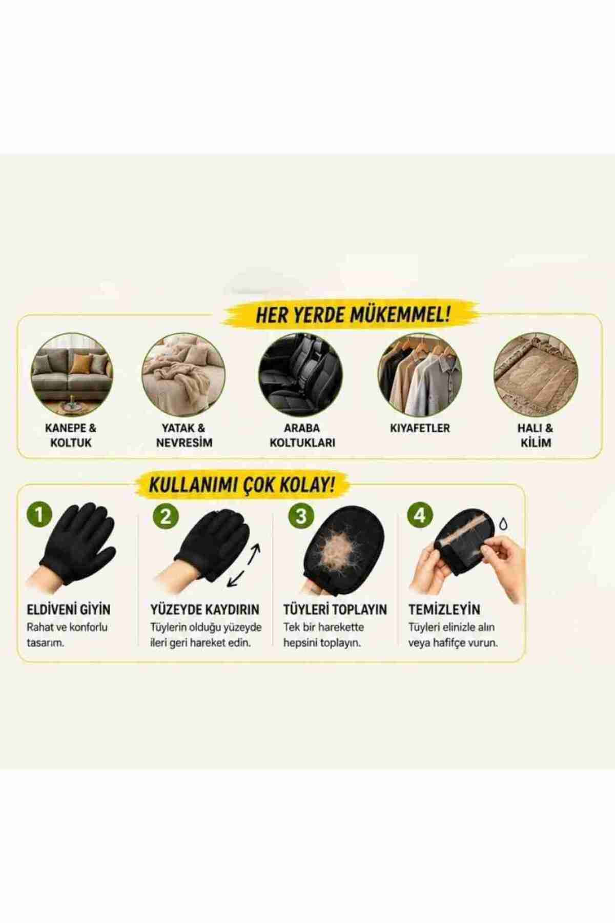 دستکش جمع‌آوری موی گربه و سگ نانبل Nanbell 851063