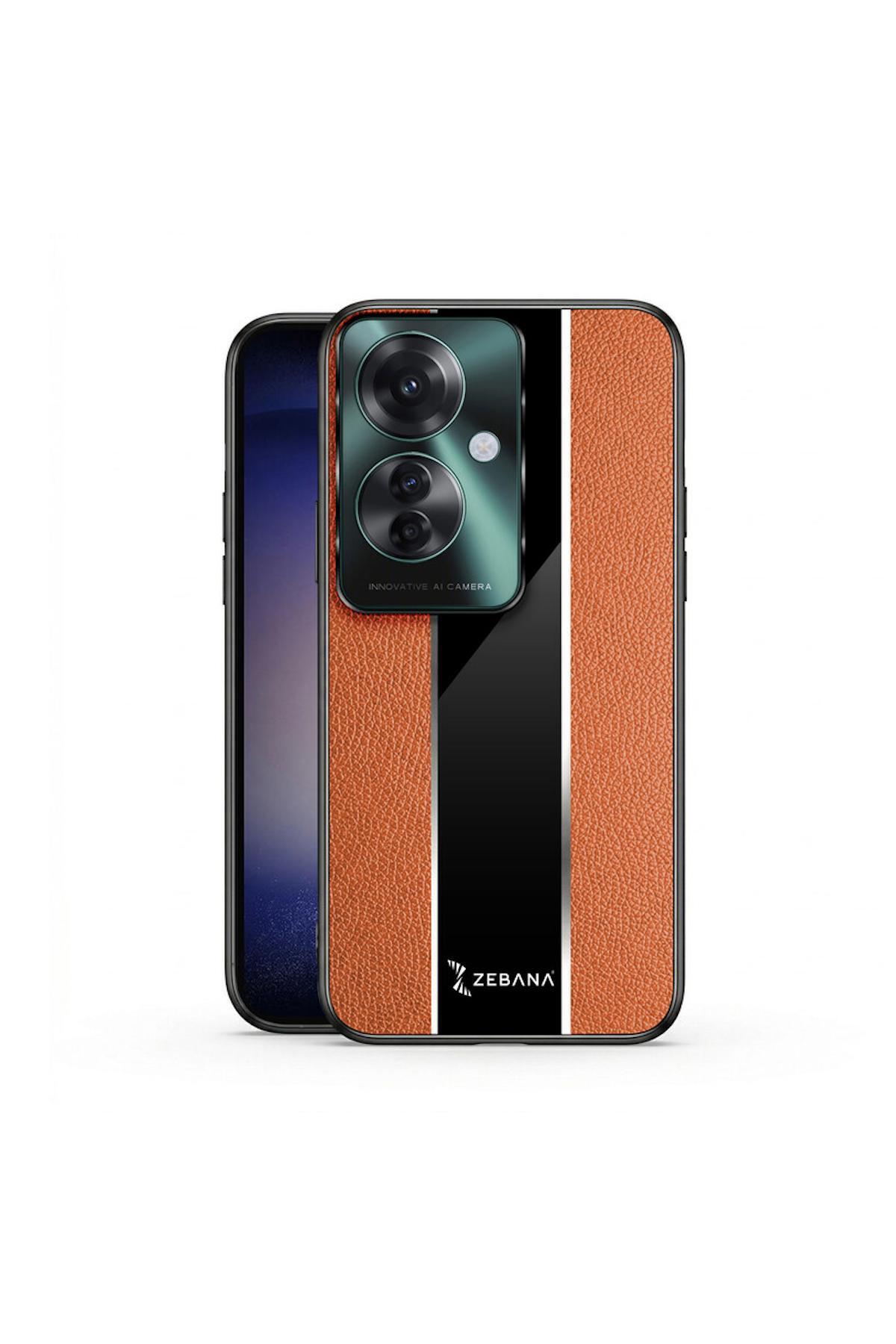 کاور و قاب چرمی ممتاز سازگار OPPO RENO11 F 5G قهوه ای اورجینال Zebana