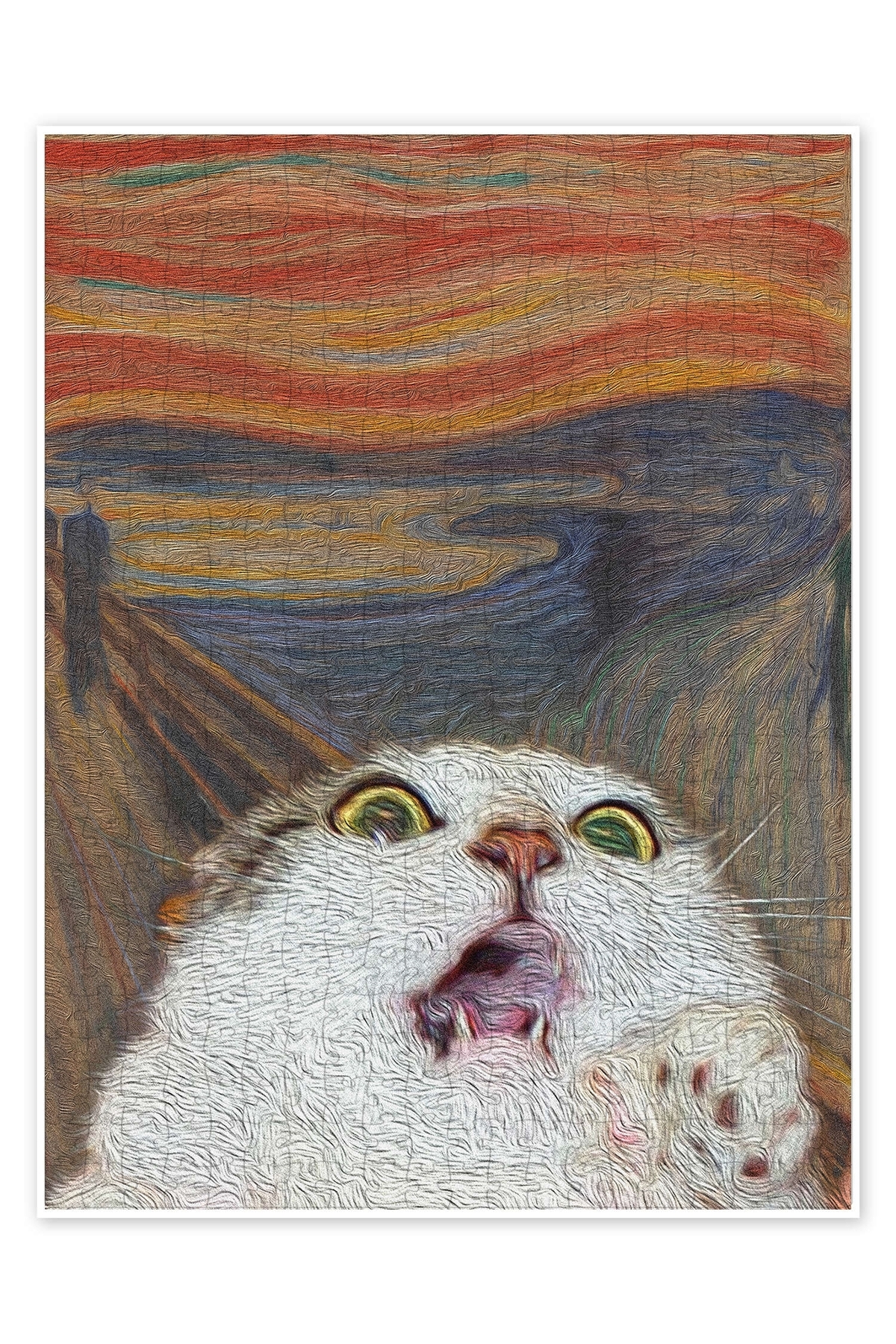 پازل SCREAM CAT II 500 PIECE PUZZLE گربه سگ با موضوع طبیعت و حیوانات جنگل Jeronkarji