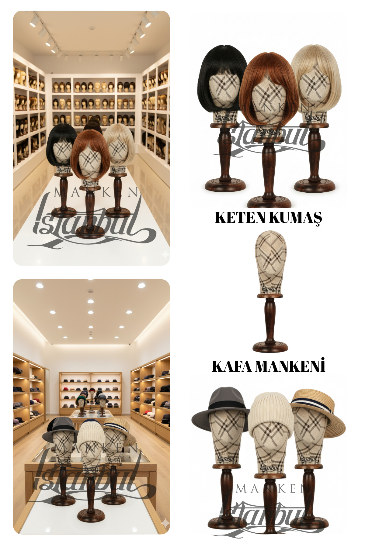 فیگور به صفحه نمایش فروشگاه خود سبک اضافه کنید مانکن سر کلاه در فروش است! Manken İstanbul