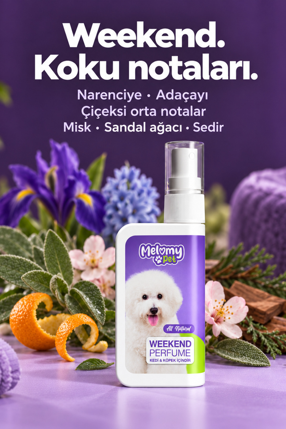 عطر گربه و سگ ملومی Melomy Weekend مدل MLY12، ۵۰ میلی‌لیتر