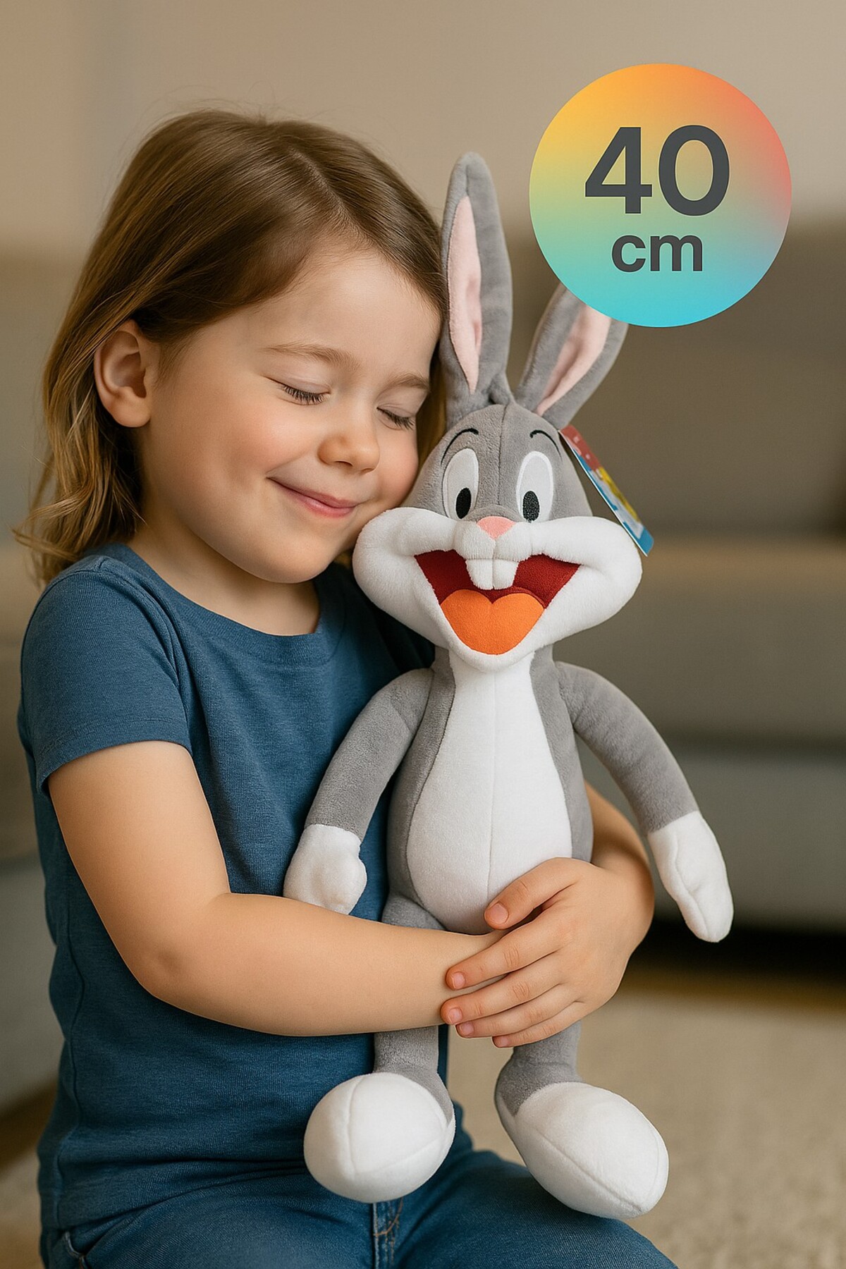 اسباب بازی های پشمی LOONEY TUNES شخصیت کارتونی BUGS BUNNY دارای مجوز مخمل دار 40 سانتی متر TOYFEST