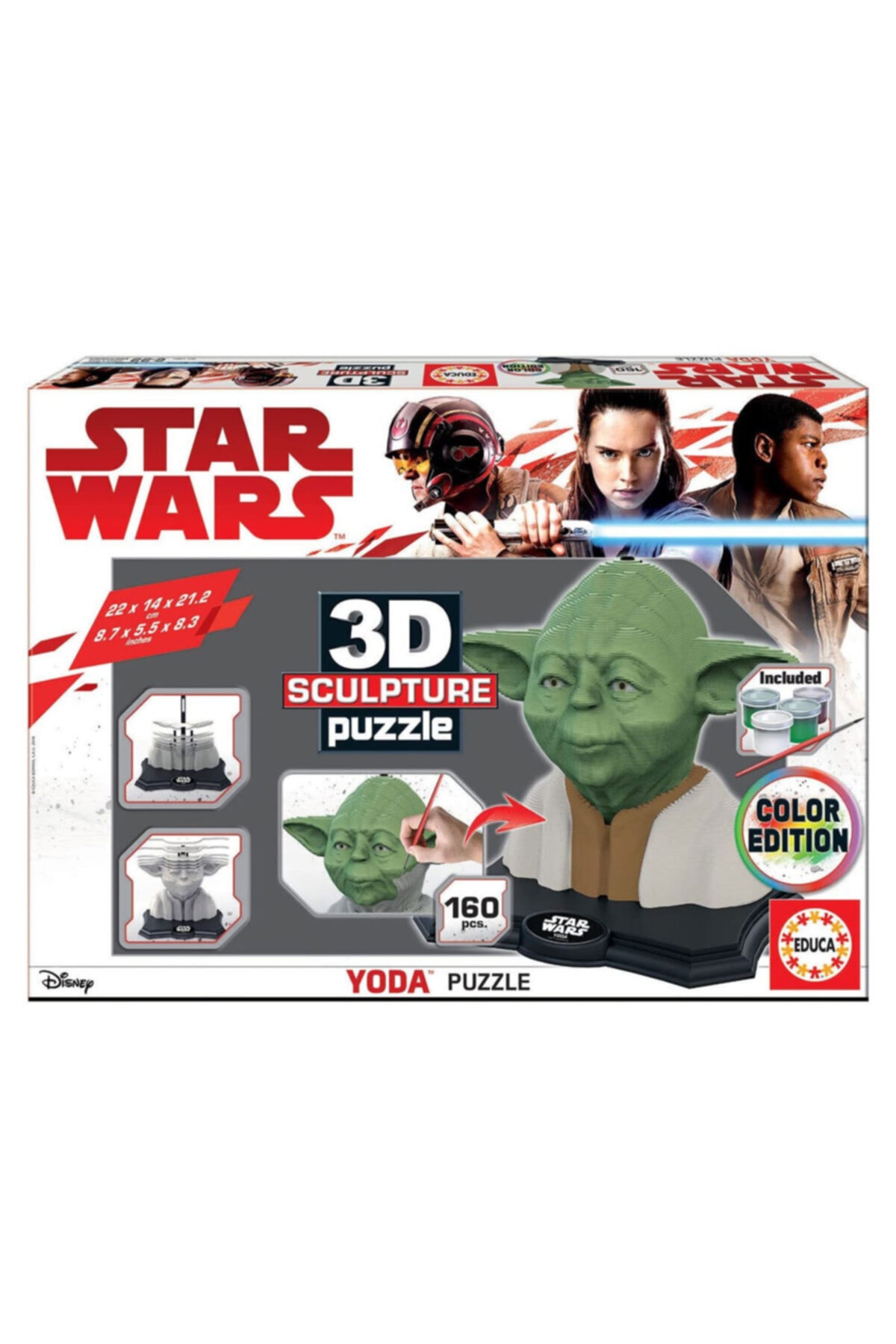 پازل ها و یاپبوزهای کودک مجسمه رنگی 3D PUZZLE YODA 17801 ادوکا اورجینال EDUCA