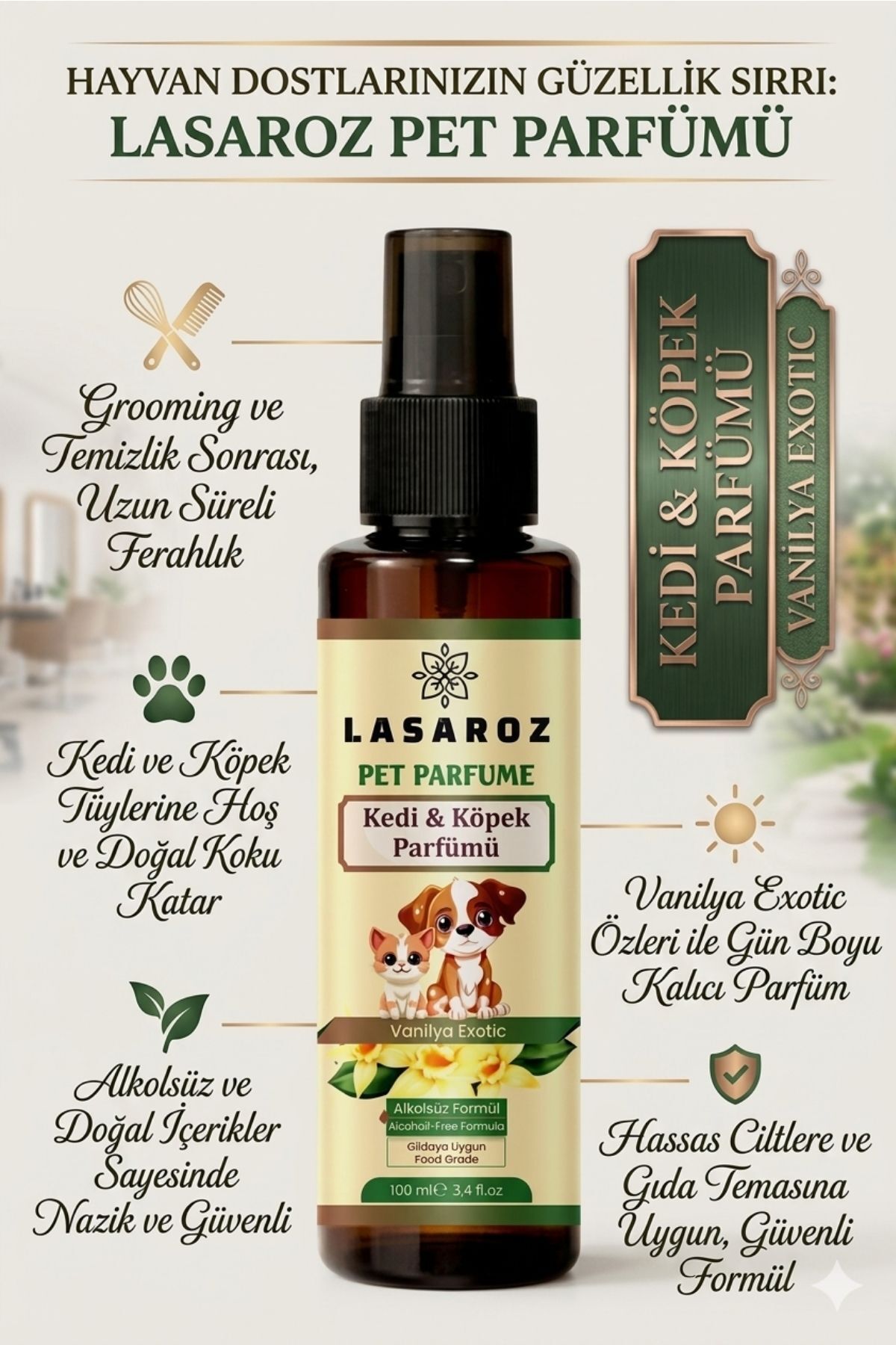 ست اسپری شانه‌پذیری و عطر حیوانات خانگی لازاروز lasaroz، ۲۵۰ + ۱۰۰ میلی‌لیتر