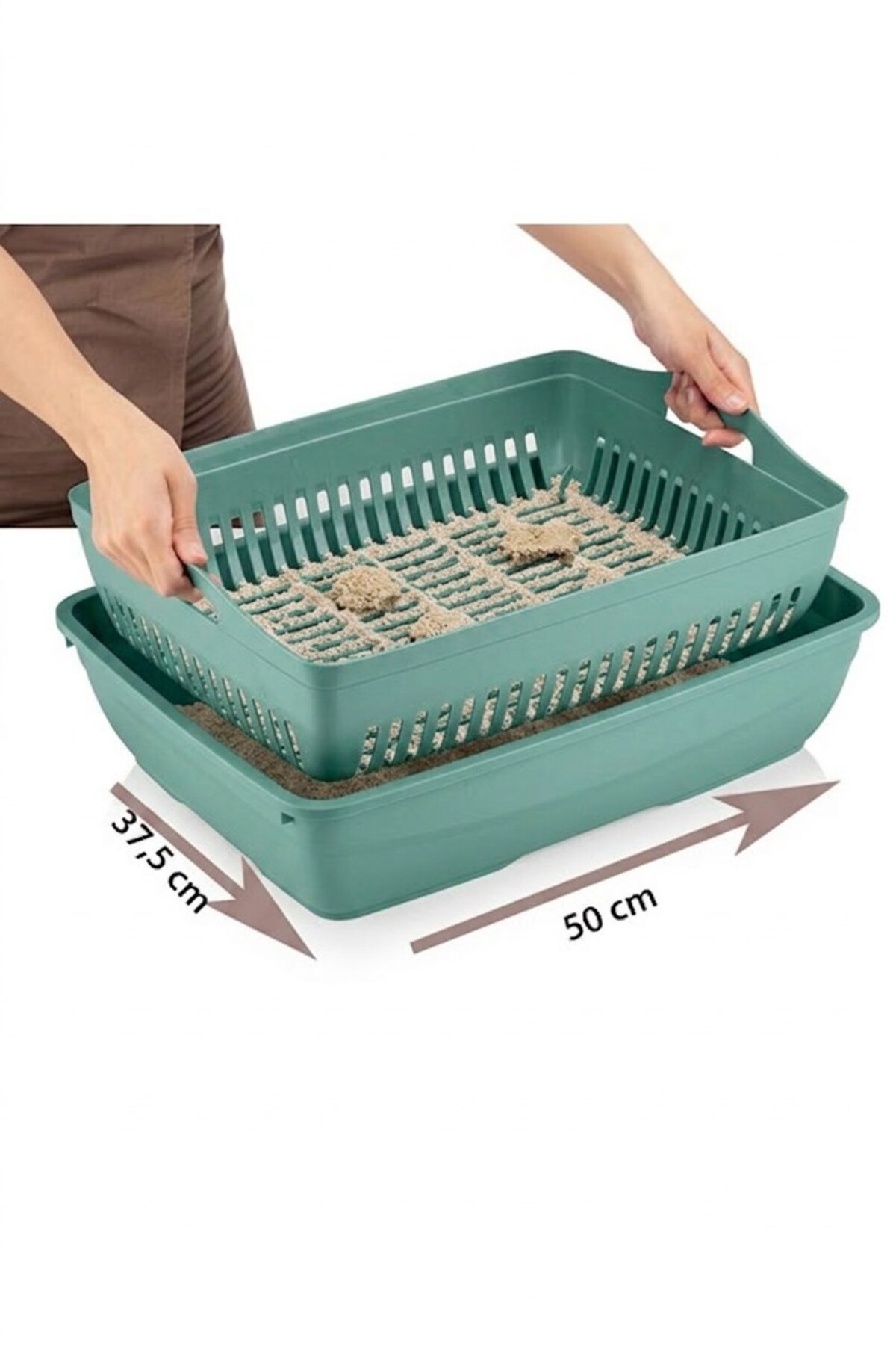 الک و سینی زیرین خاک گربه کورت‌بای شکل Kurtbay Şekil Flex، ۳۷٫۵×۵۰×۱۳ سانتی‌متر unisex سبز