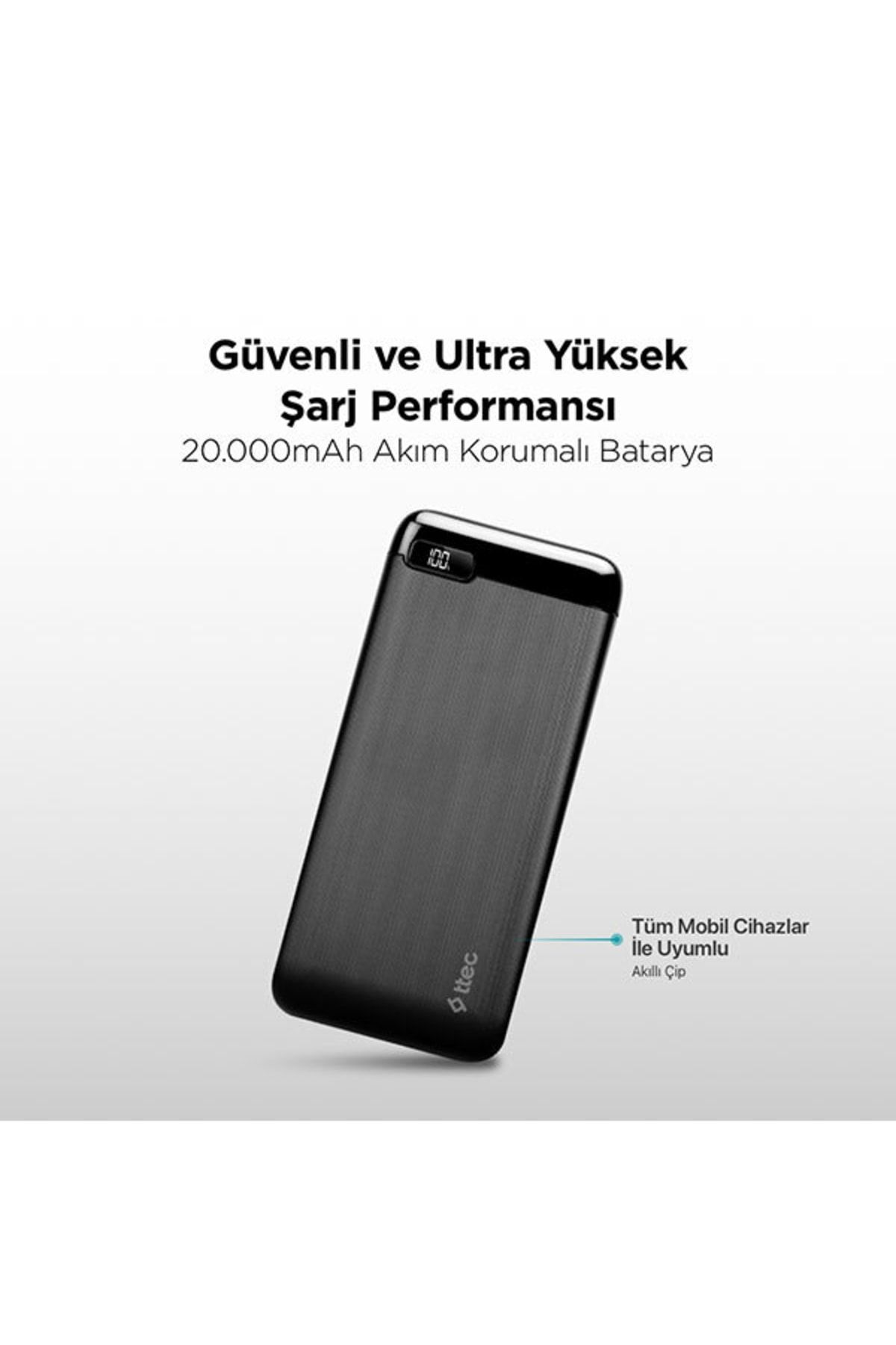پاوربانک POWERSLIM LCD PD 20000 MAH شارژر قابل حمل POWERBANK USB C ورودی خروجی اورجینال Ttec