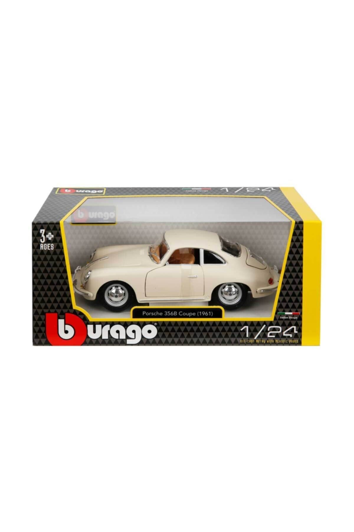 مدل خودرو PORSCHE 356B COUPE 1961 MODEL کلاسیک CAR 1 24 SCALE کرم اورجینال Burago