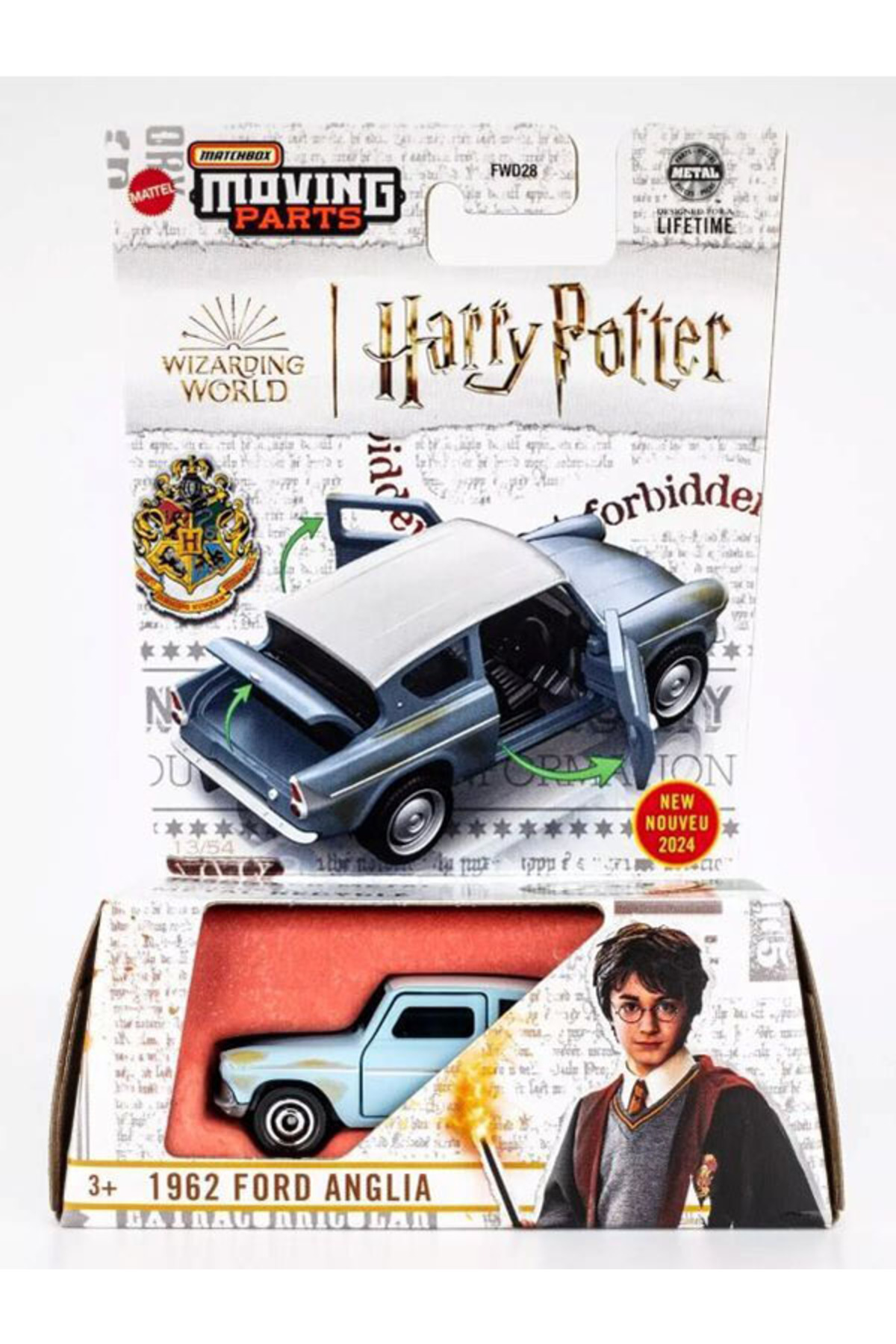 ماشین اسباب بازی قطعات متحرک MATCHBOX هری پاتر 1962 فورد آنگلیا 1 64 هات ویلز اورجینال HOT WHEELS