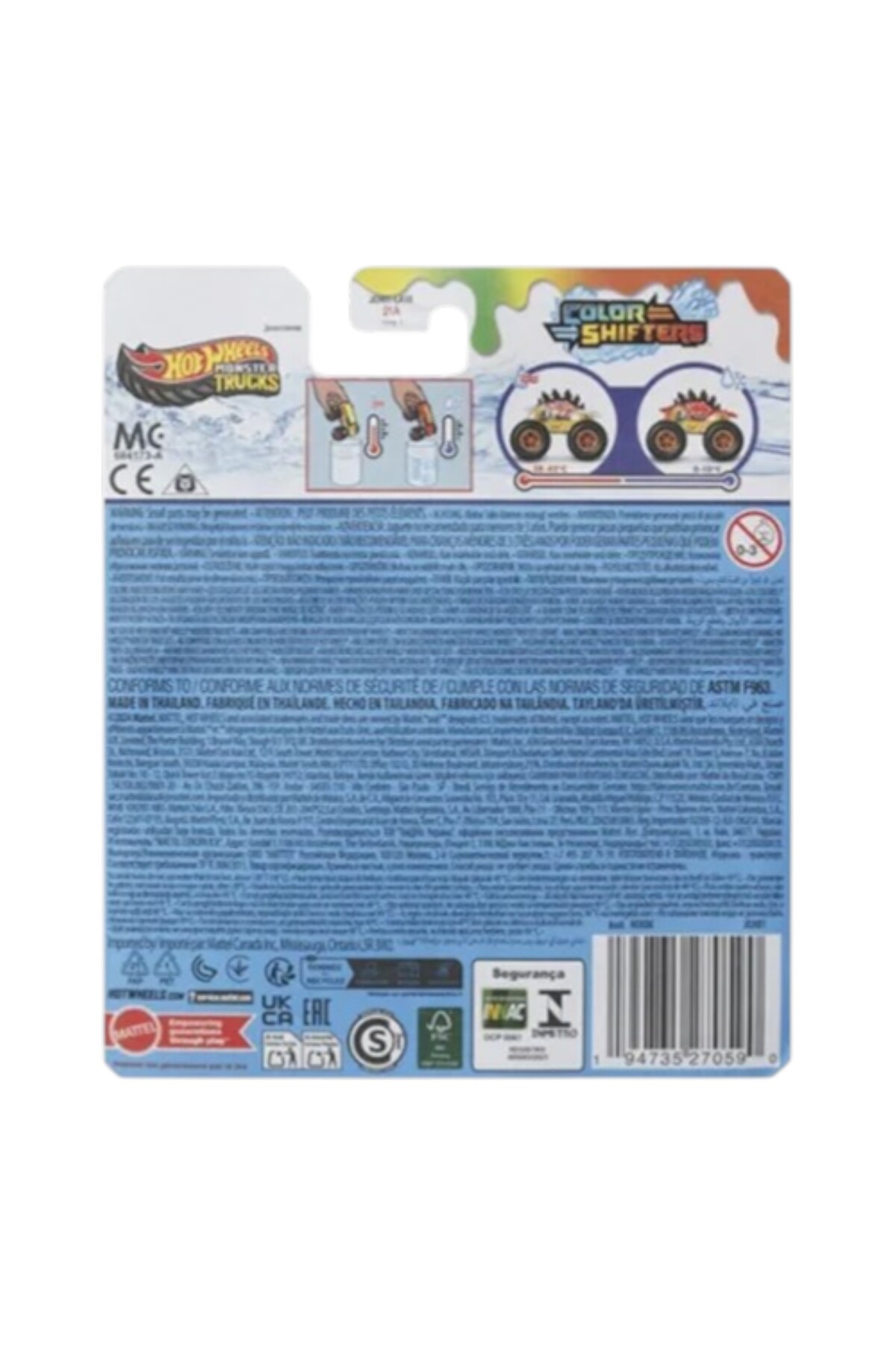 ماشین اسباب بازی MONSTER TRUCKS اتومبیل هایی که رنگ را در MOTOSAURUS WATER تغییر می دهند هات ویلز اورجینال HOT WHEELS