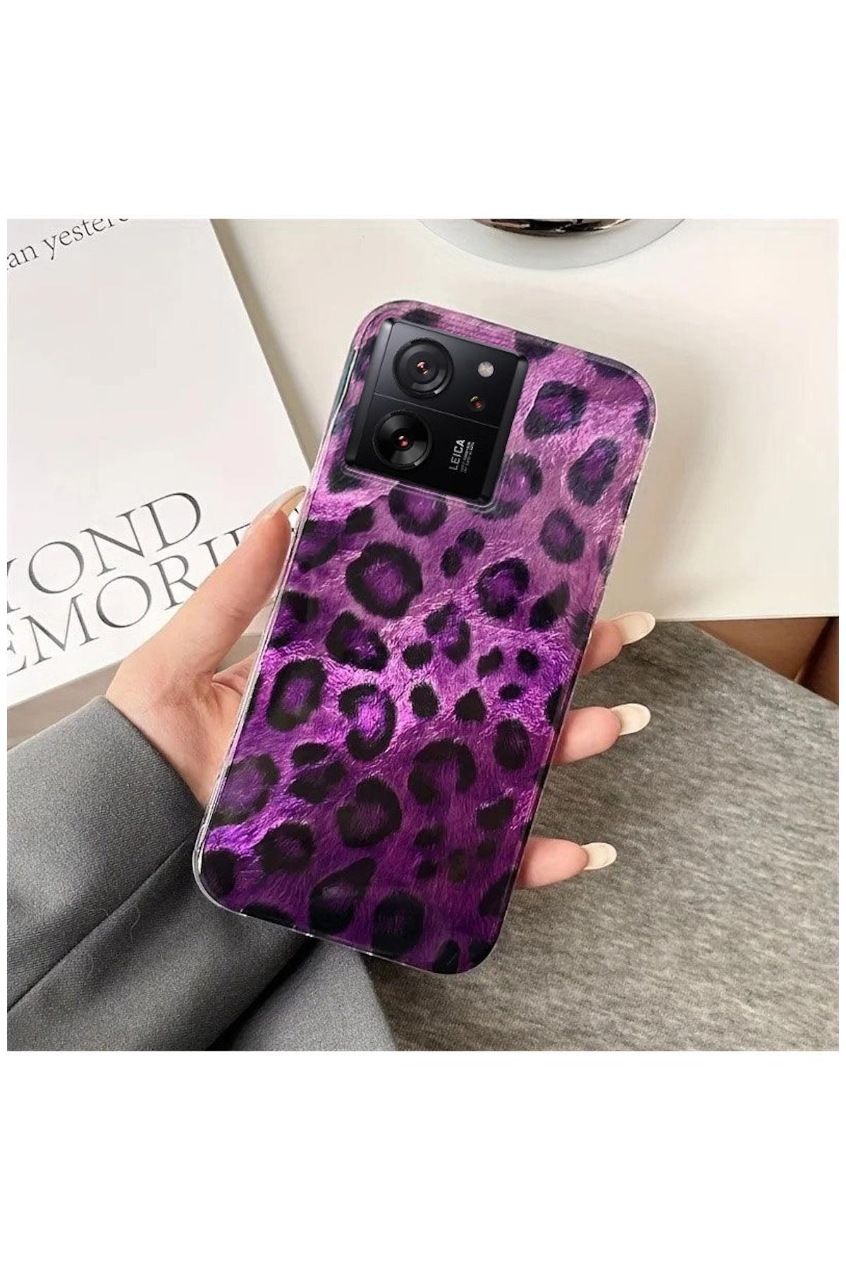 کاور و قاب محافظ شیائومی MI 13T سازگار ZEBANA LUXE LEOPARD SILICONE CASE بنفش اورجینال Zebana