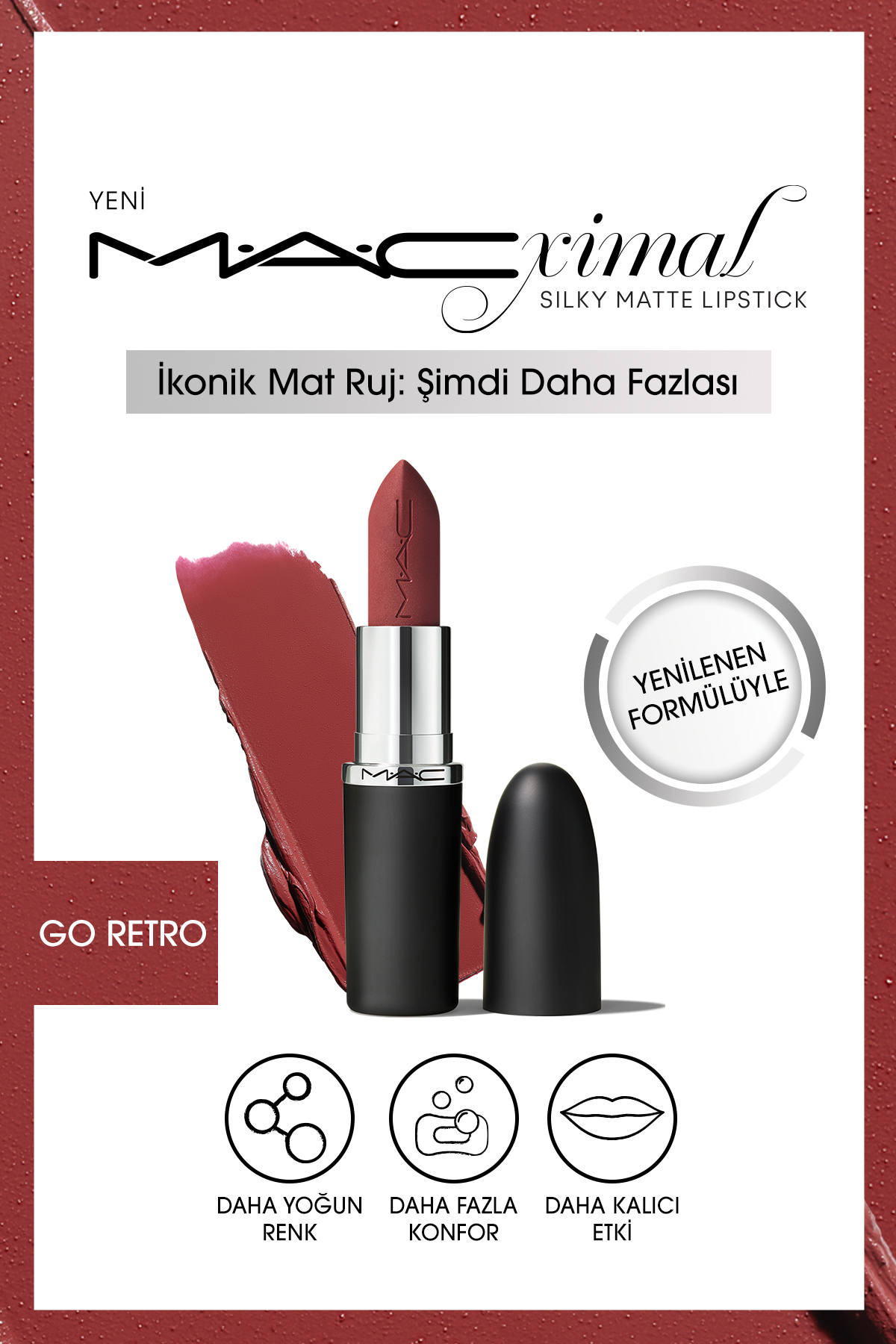 Mac لوازم آرایشی مات مرطوب کننده لب M · A · Cximal رترو
