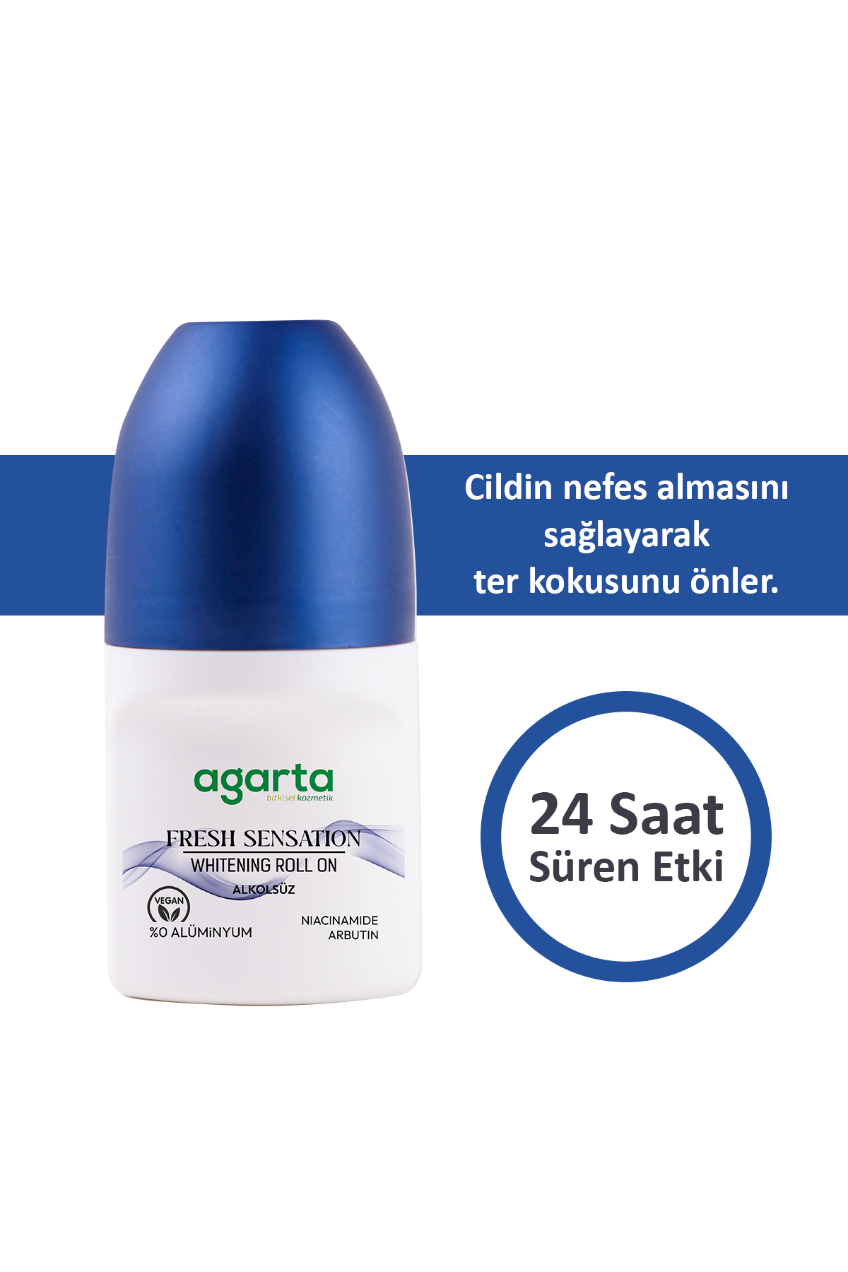 دئودورانت رول آن مردانه با اثر ۲۴ ساعته و خاصیت سفیدکنندگی حجم ۵۰ میلی لیتر Agarta