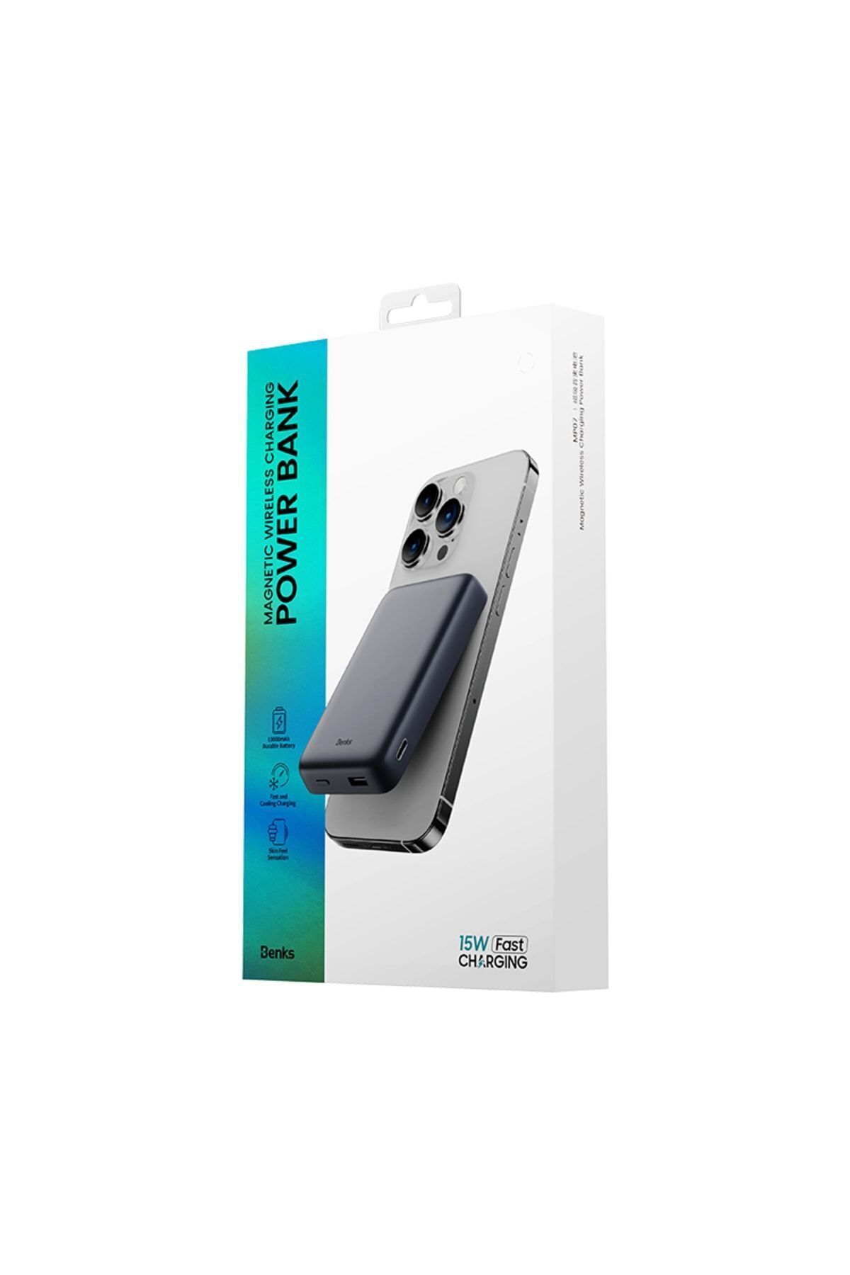 پاوربانک MP07 SLIM DESIGN MAGSAFE POWERBANK 10000MAH 15W IPHONE 12 13 14 SERIES اورجینال Benks