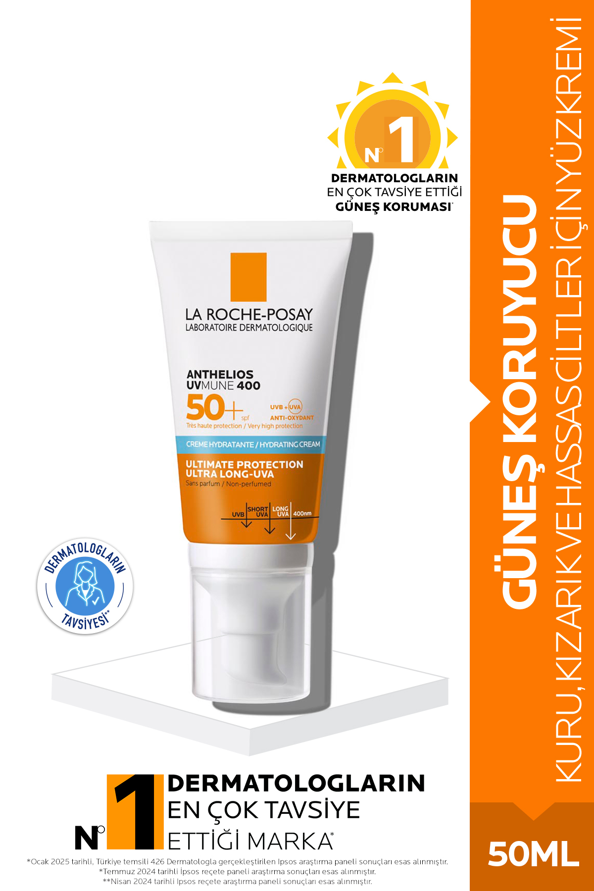 La Roche Posay کرم ضدآفتاب صورتی با SPF +50 برای پوست حساس