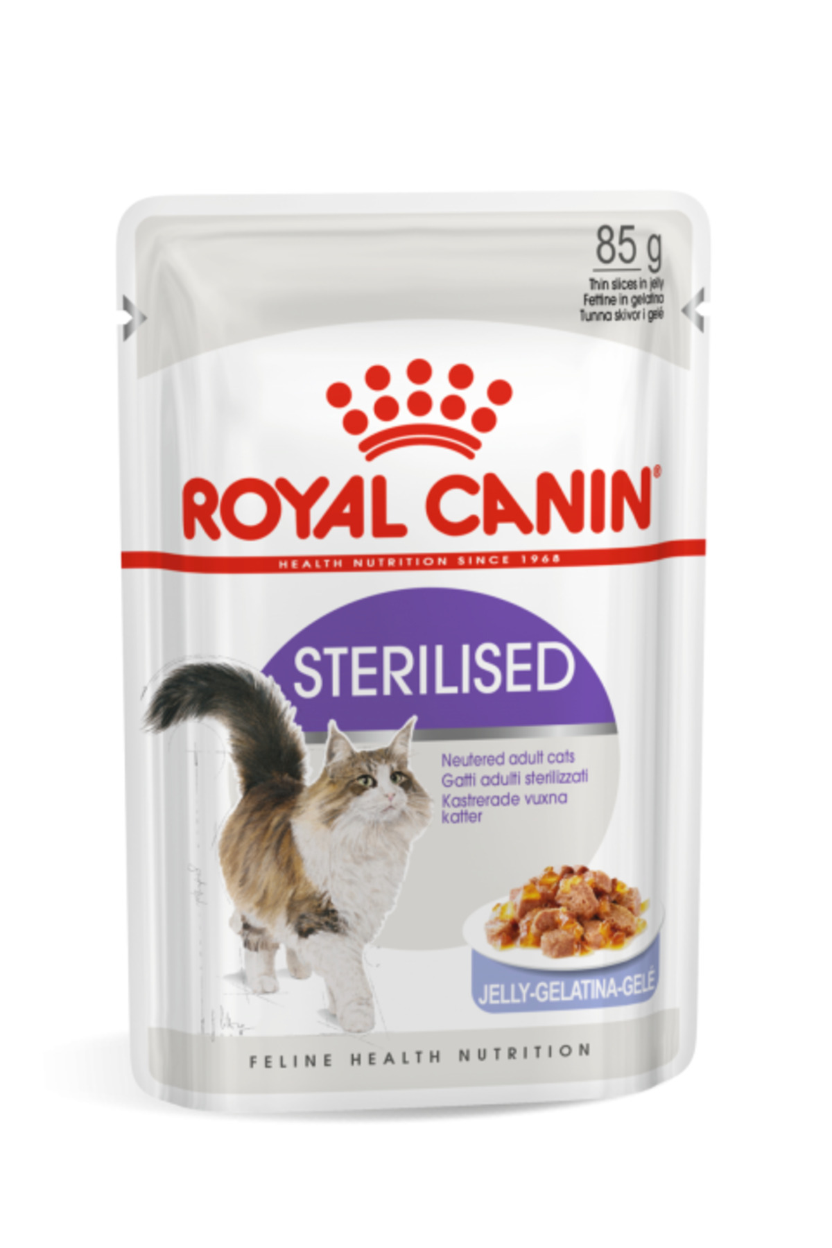 غذای تر ژله‌ای گربه بالغ عقیم‌شده رویال کنین Royal Canin Sterilised Jelly، ۱۲ عدد ۸۵ گرمی